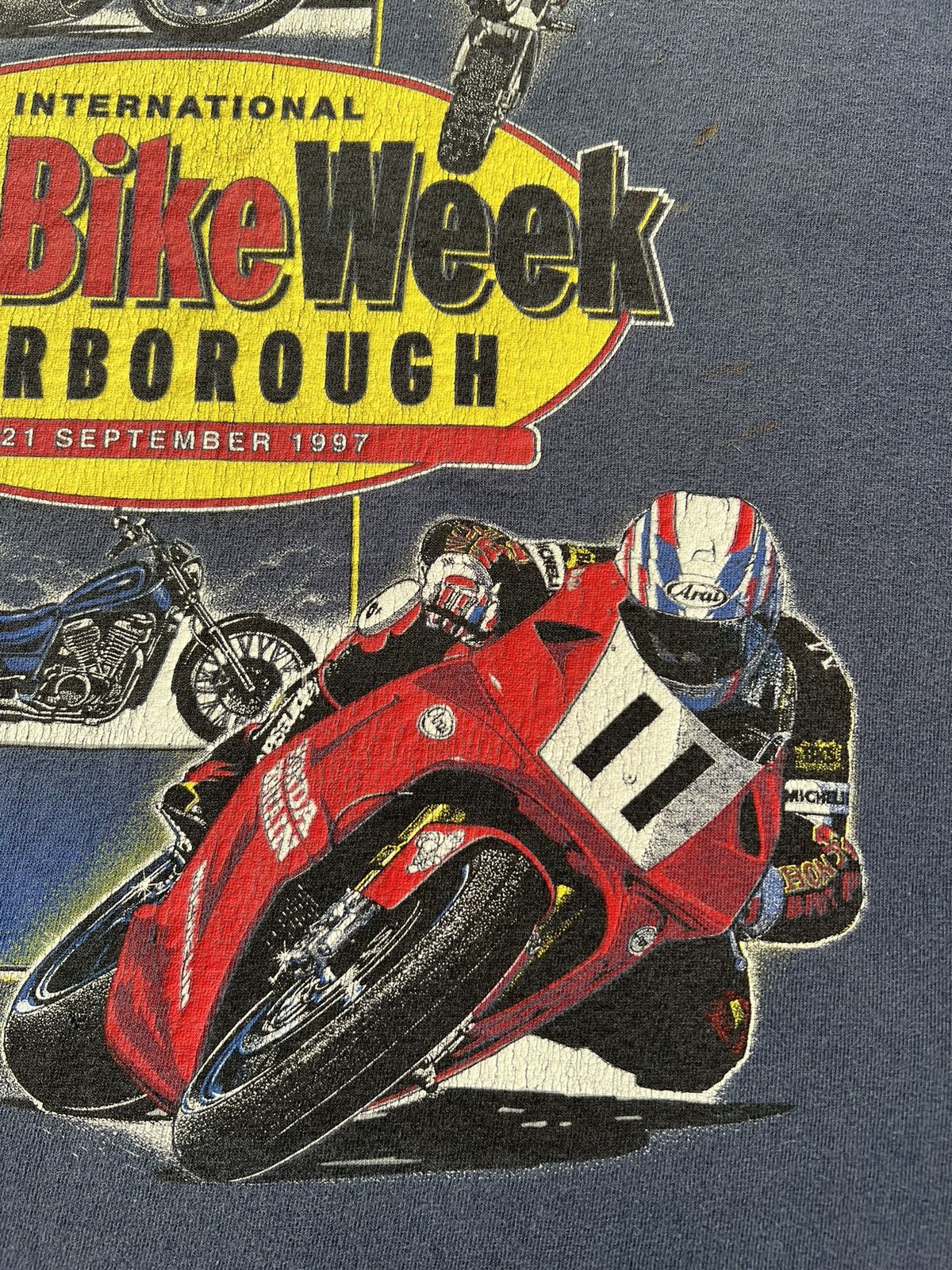 Vintage Vintage 1997 Bike Week Scarborough MCN Moto Racing T-shirt Size US L / EU 52-54 / 3 - 5 Thumbnail