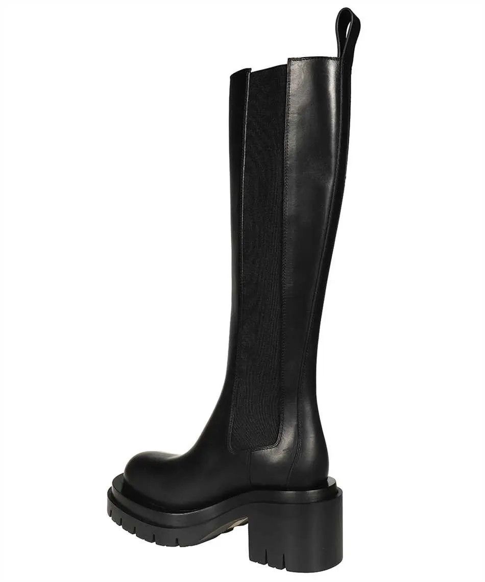 Bottega Veneta o1n1vont1224 Lug Calfskin Boots in Black Size US 4 / IT 34 - 3 Thumbnail