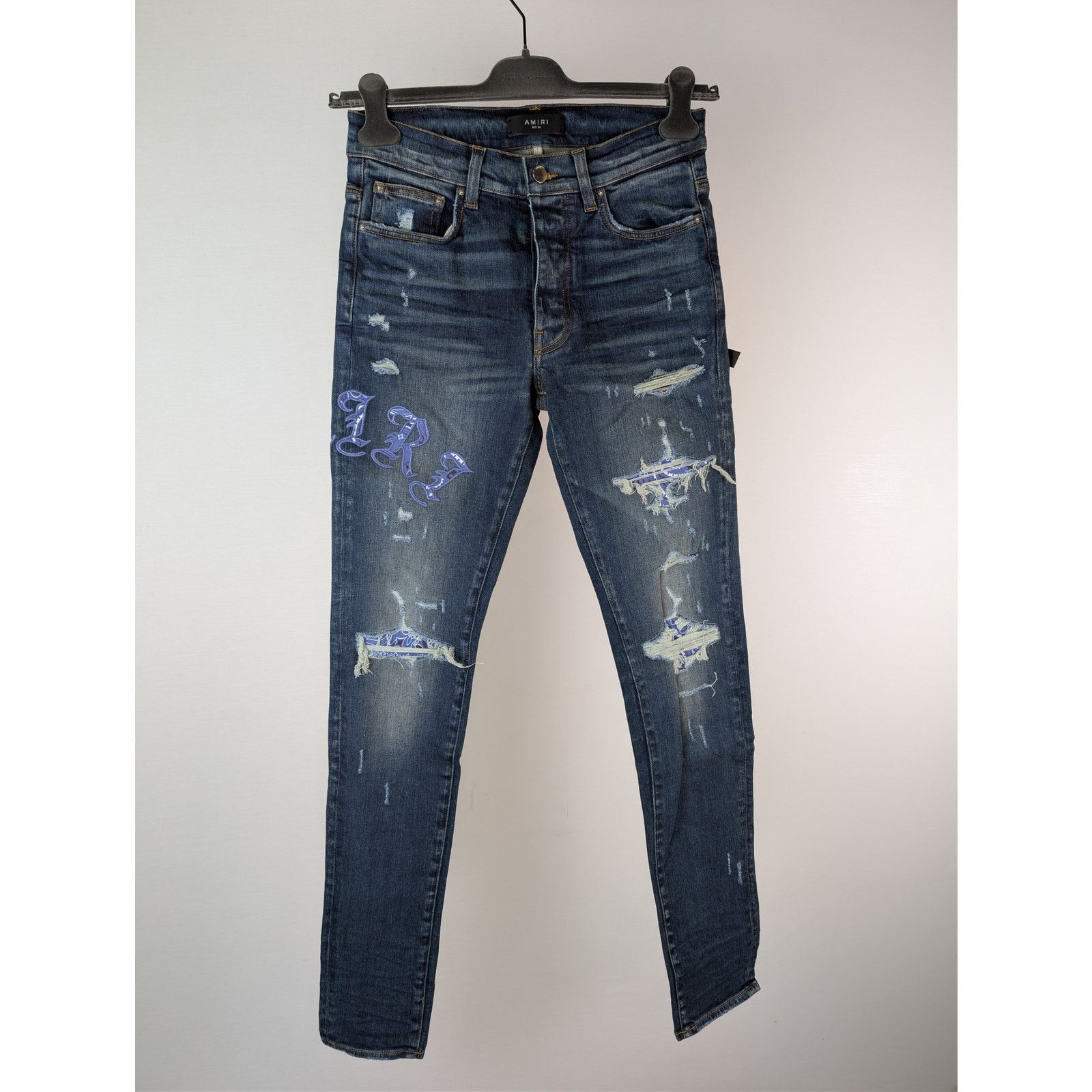 Amiri o1rshd1 Old English Logo Jean in Deep Classsic Blue 34 Size US 34 / EU 50 - 10 Thumbnail