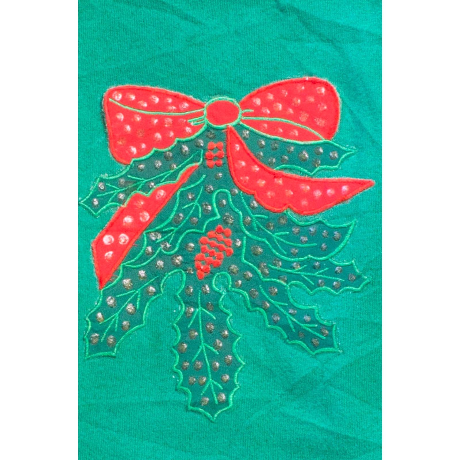 Vintage VINTAGE Green Ugly Christmas Sweatshirt Large Adults XL Green 1990s Ragstock Size L / US 10 / IT 46 - 2 Thumbnail