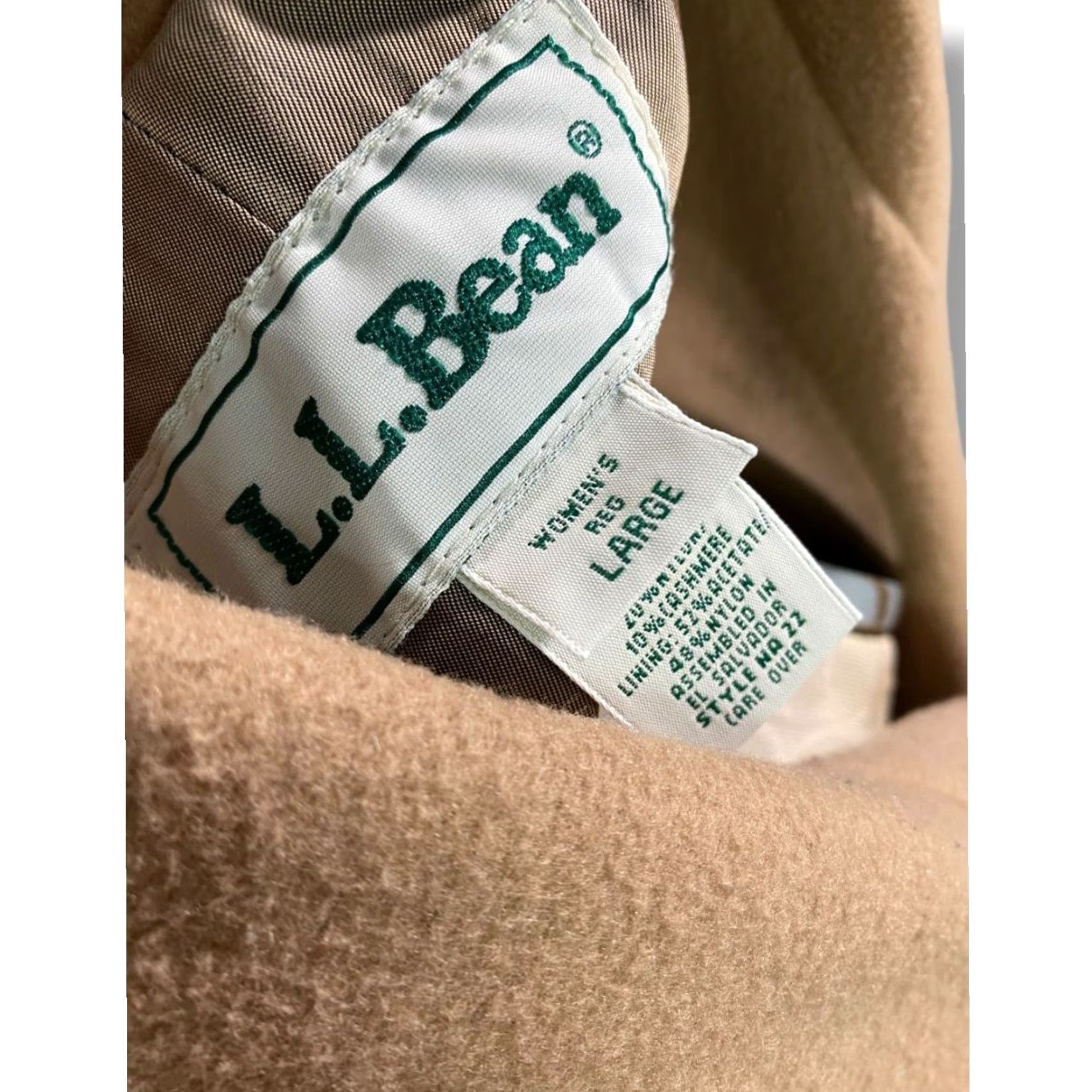 Vintage VINTAGE LL Bean Coat Overcoat Women's Wool Cashmere Tan Large L Tan Wool Cashmere Blend Coat Overcoat Womens Size L / US 10 / IT 46 - 6 Thumbnail
