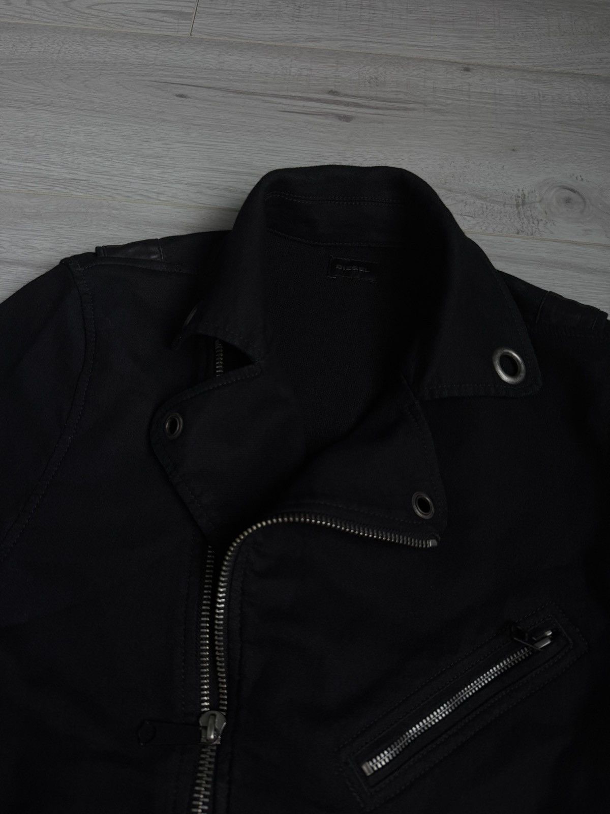 Diesel × Vintage Diesel Industry Moto Biker Jacket – Black with Leather Belt Size US M / EU 48-50 / 2 - 4 Thumbnail