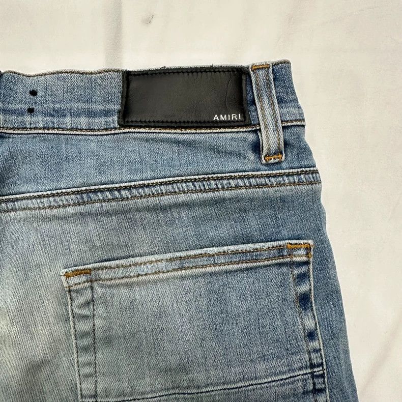 Amiri Amiri Washed double knee destruction denim pants Size US 33 - 5 Thumbnail