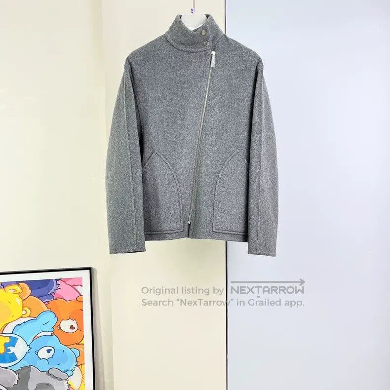 Hermes Hermes Gray Notched Collar Tweed Jacket Size XXS / US 00 / IT 34 - 1 Thumbnail