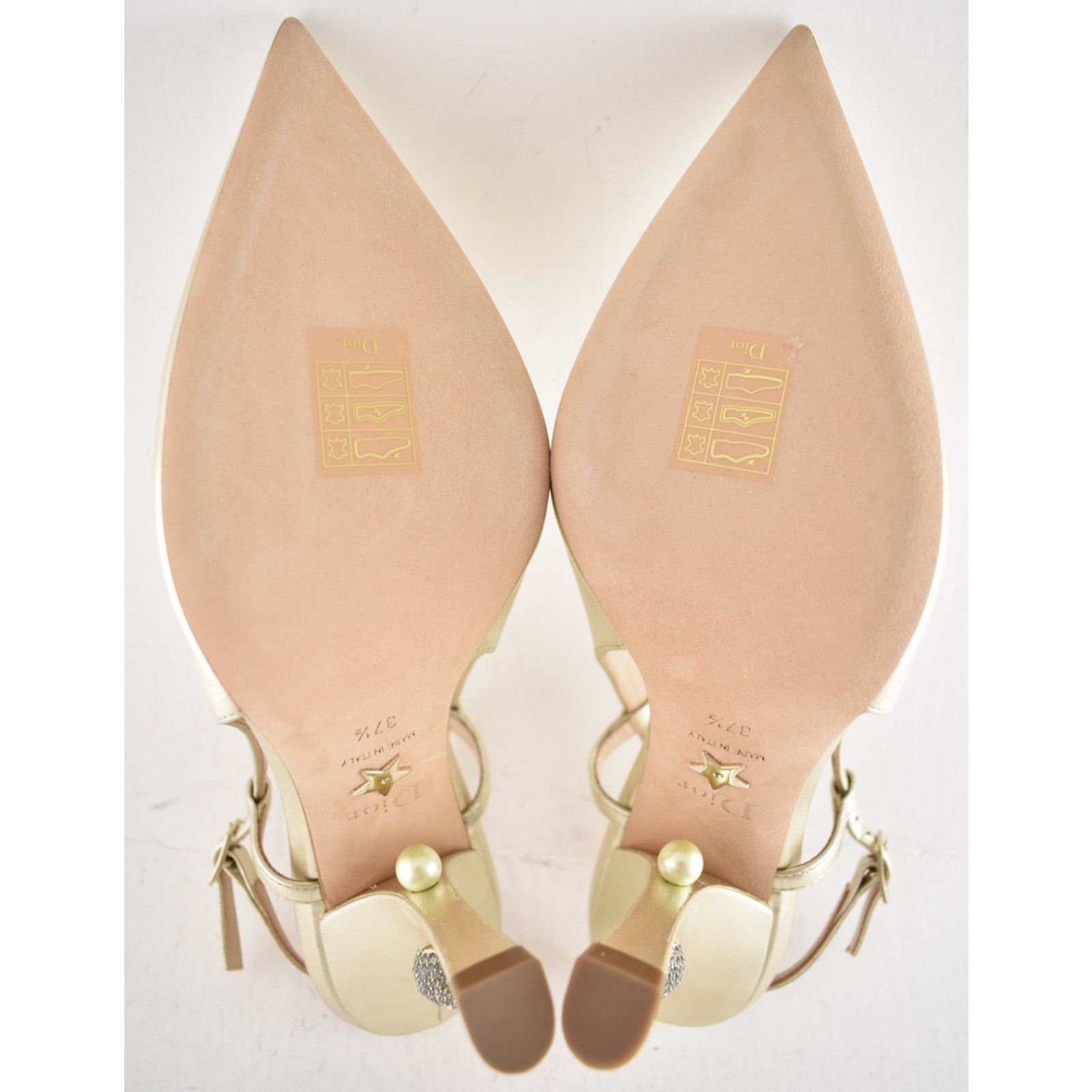 Dior Dior Tribales Jadior Pale Gold Laminated Sandal Pump 37.5 Size US 7.5 / IT 37.5 - 18 Thumbnail