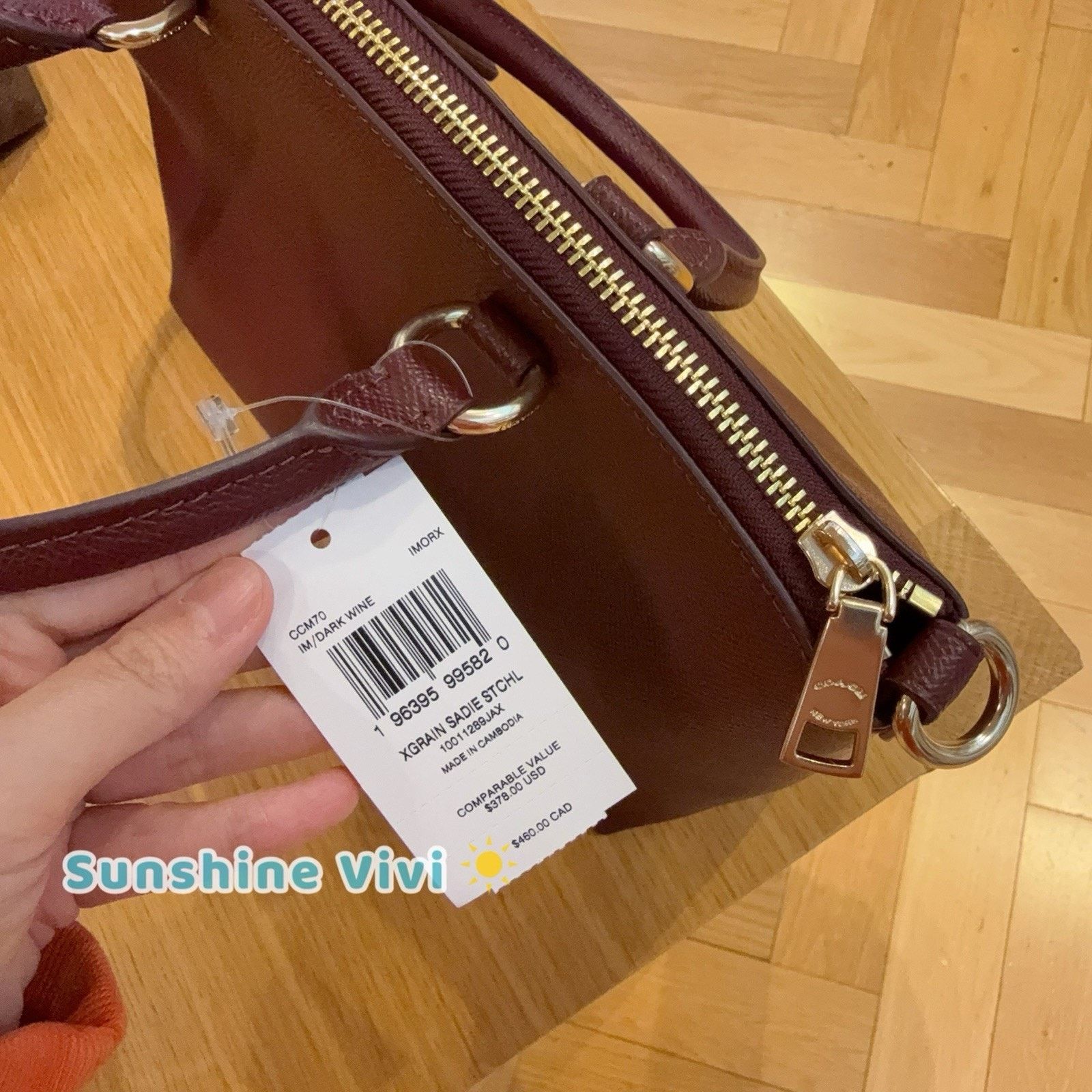Coach NWT Coach Sadie Satchel Bag Dark Wine leather CCM70 Size ONE SIZE - 5 Thumbnail