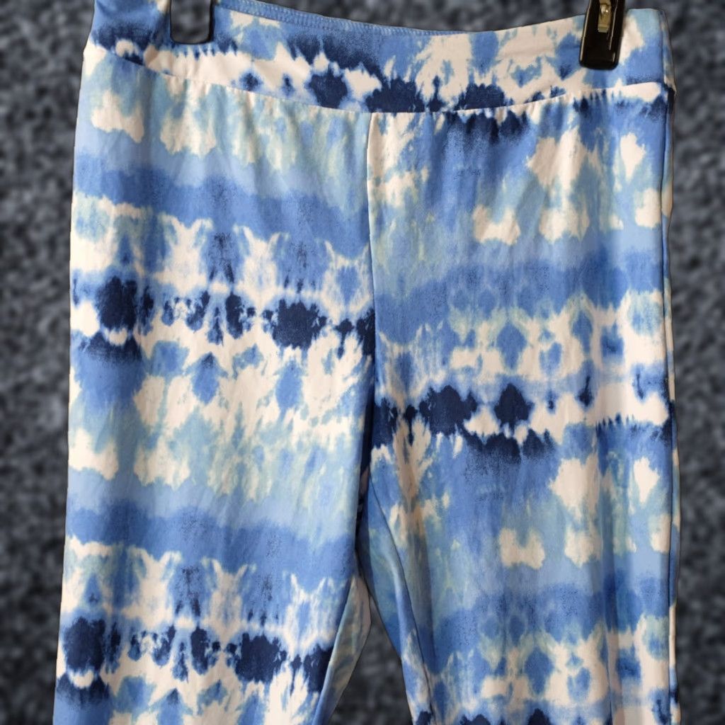 Vintage NWOT Terra & Sky Capri Leggings Tie Dye Blue/White Women's 0X #p95-227 Size 40" / US 18 - 1 Thumbnail