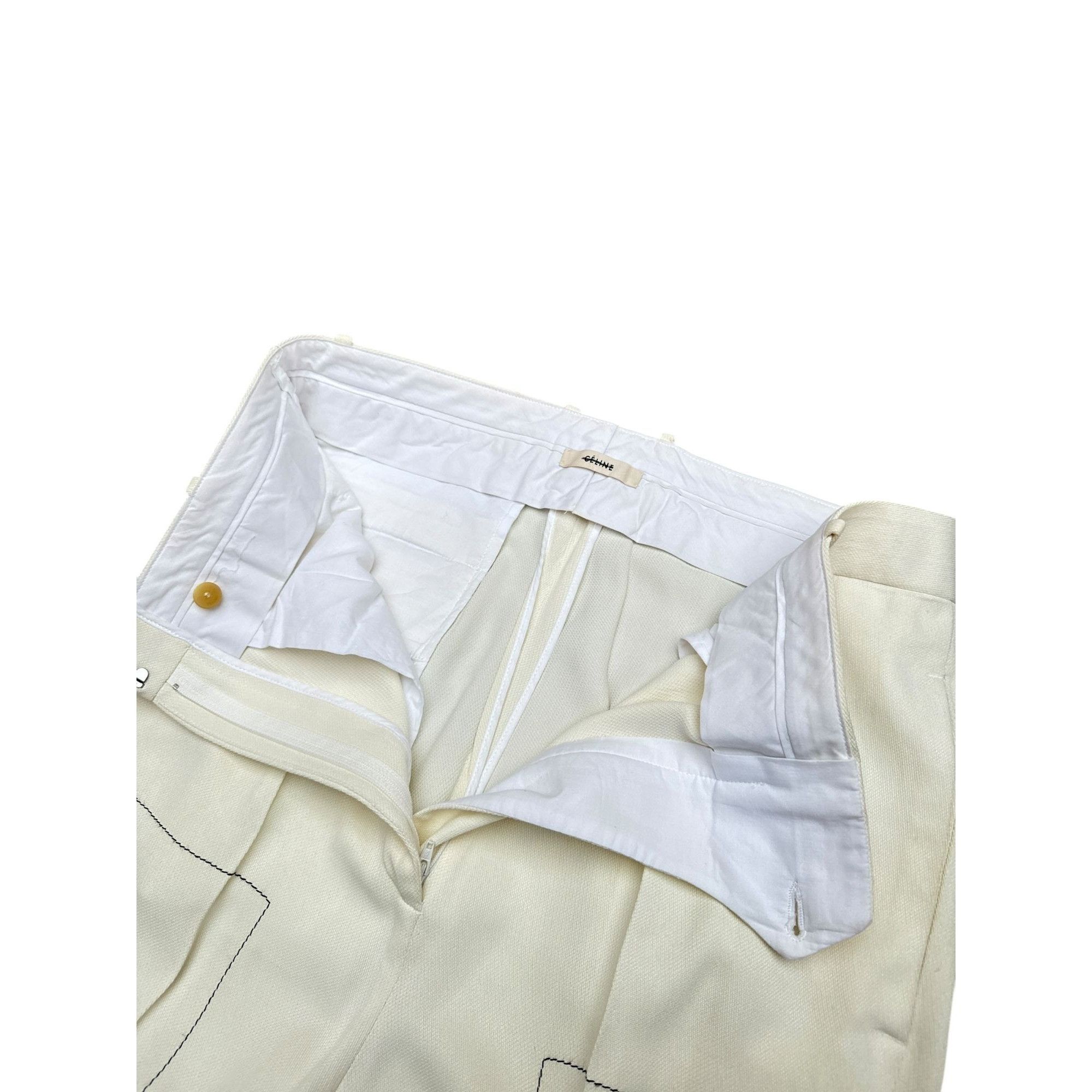 Celine Phoebe Philo SS 2015 Ecru Straight Pants Size 28" / US 6 / IT 42 - 3 Thumbnail