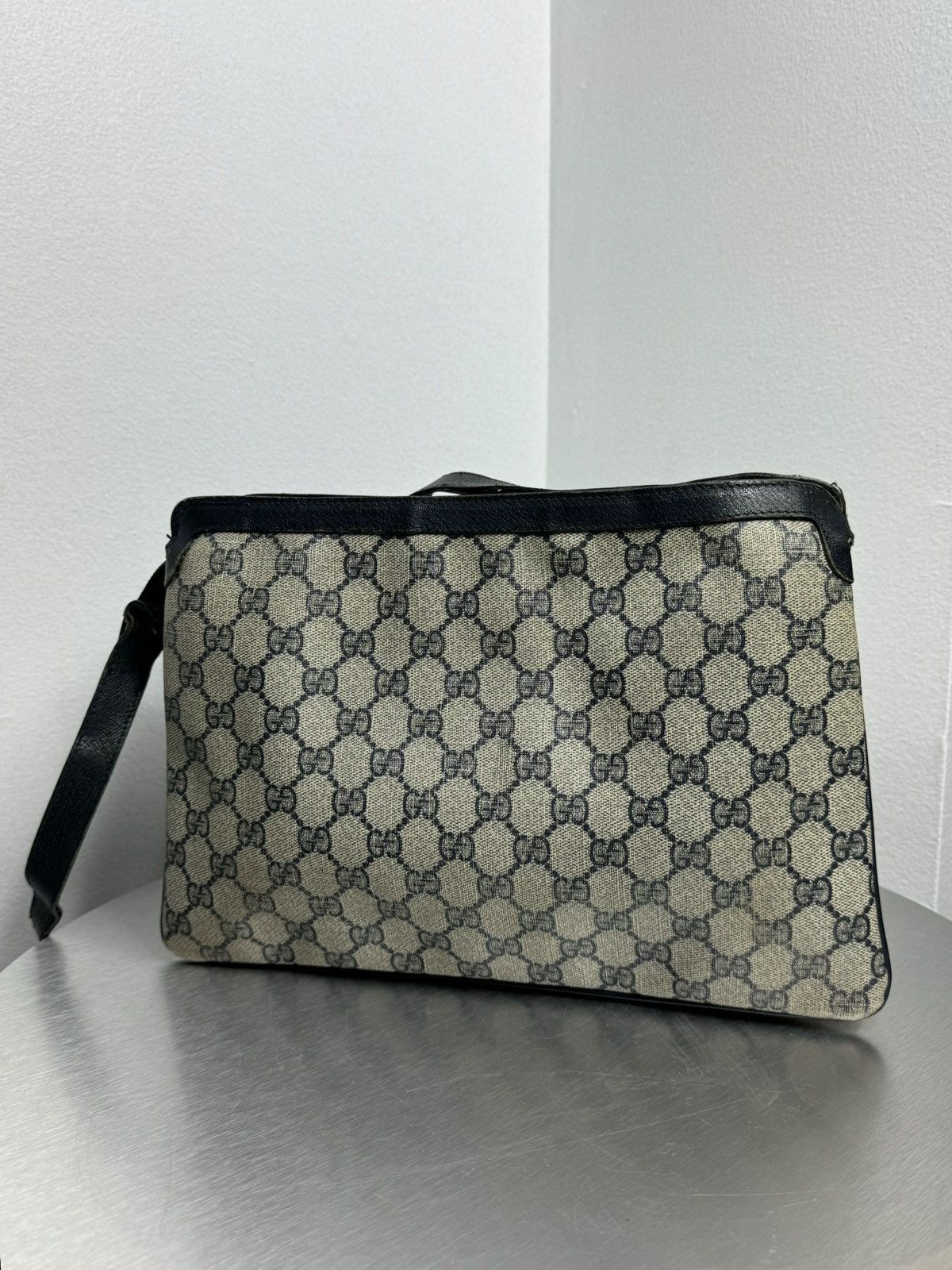 Gucci × Vintage Vintage Gucci Sherry Line Monogram Navy Shoulder Bag Size ONE SIZE - 5 Thumbnail