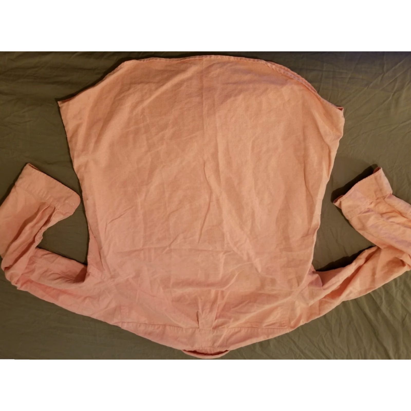 Polo Ralph Lauren VINTAGE Mens Polo Ralph Lauren Dress Shirt L Large Pink Button Cotton Shirt Size 42R - 5 Thumbnail