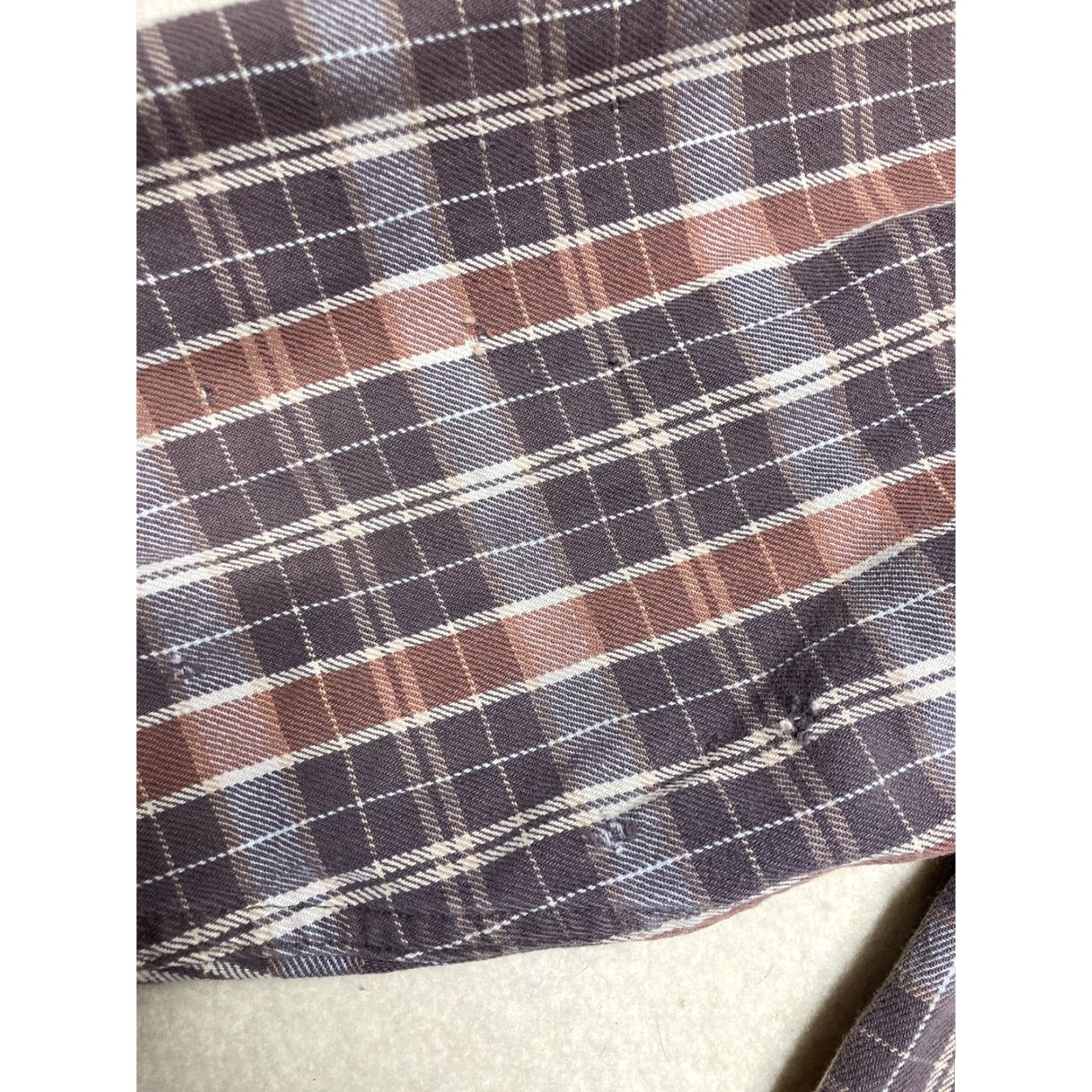 Doublet VINTAGE Pocket Plaid Shirt Mens XL 90s Beige Heavy Cotton Button-Up Long Sleeve Double Pocket T8 Size US XL / EU 56 / 4 - 4 Thumbnail