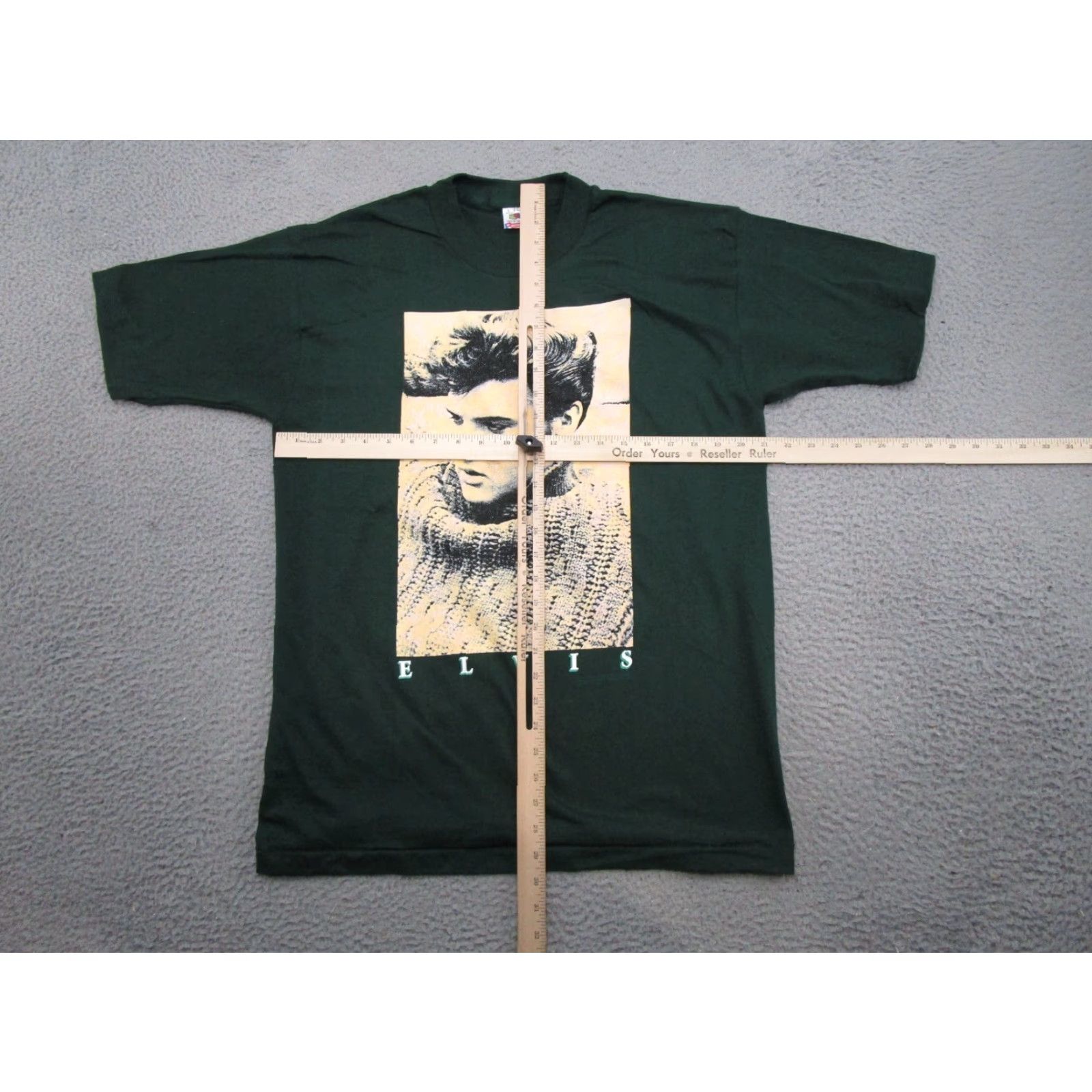 Fruit Of The Loom VINTAGE Elvis Presley Big Face 1994 Single Stitched T Shirt 90s Size L Green Size US L / EU 52-54 / 3 - 5 Thumbnail