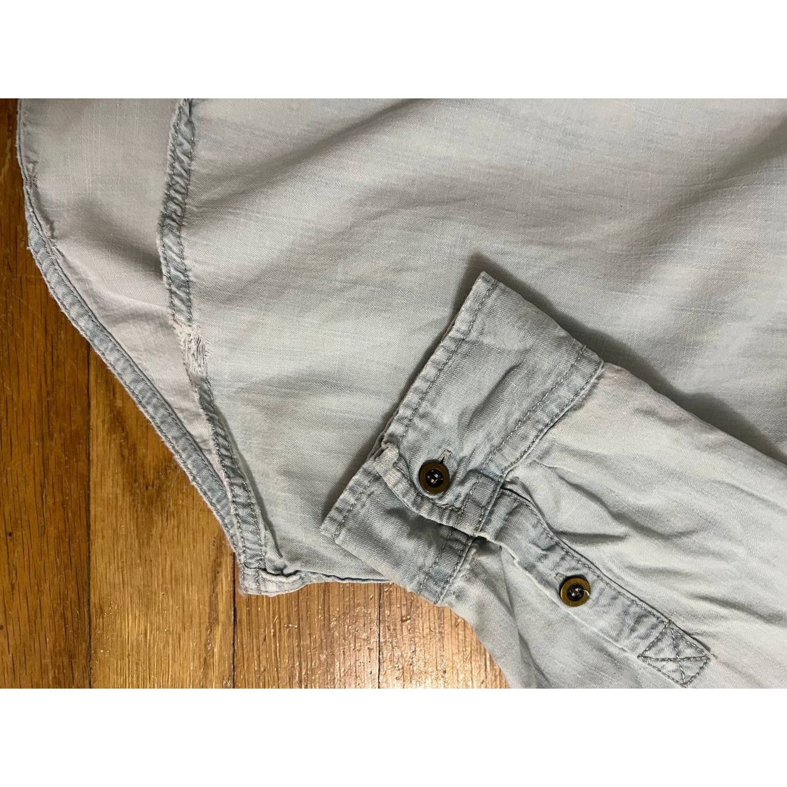 Eileen Fisher EILEEN FISHER Shirt Siz L Denim Classic Pockets Grey A000964 Size L / US 10 / IT 46 - 7 Thumbnail