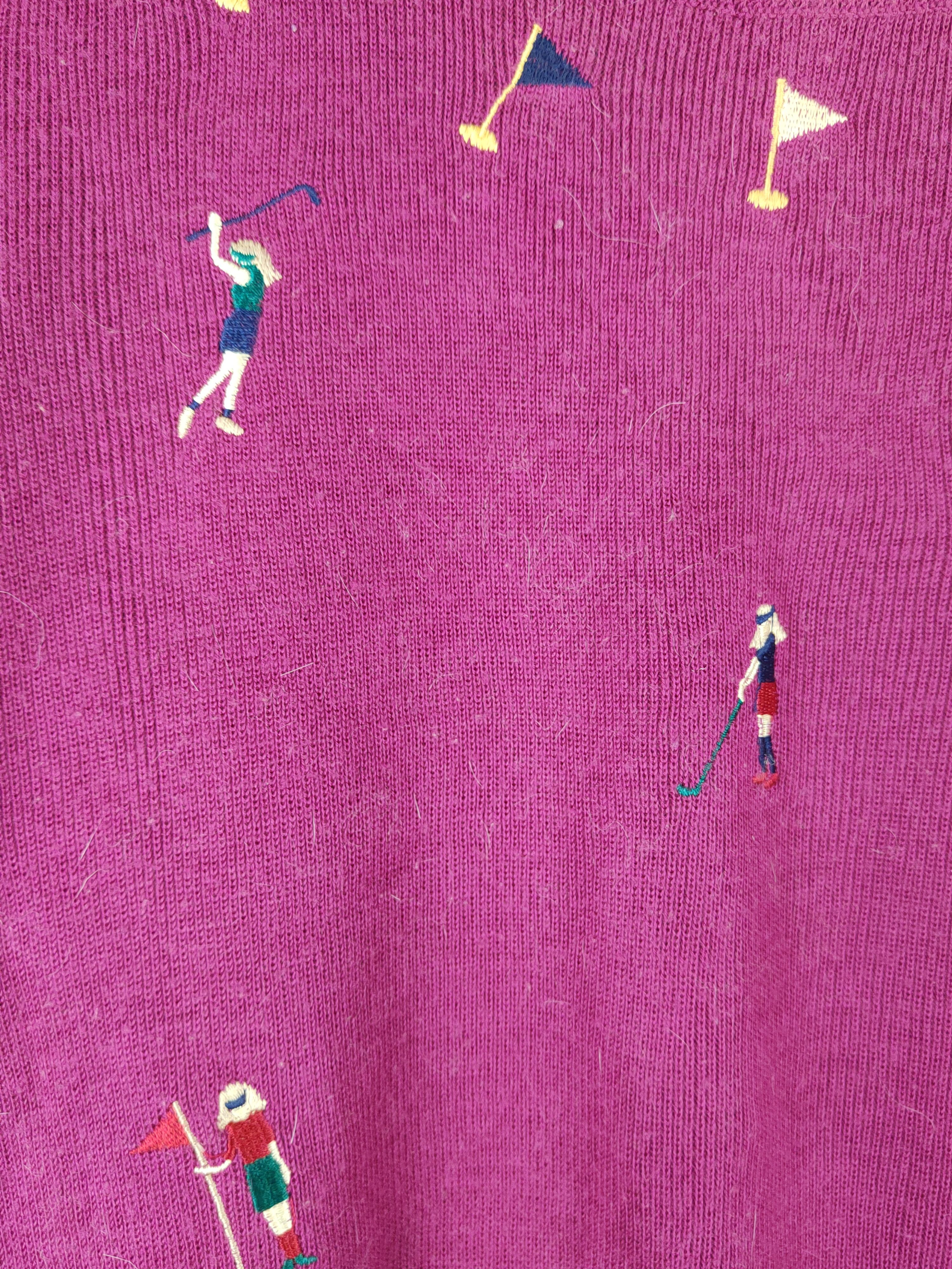 Japanese Brand Japanese Brand Purple Golfing Knitwear Sweatshirts #W2030 Size US M / EU 48-50 / 2 - 2 Thumbnail