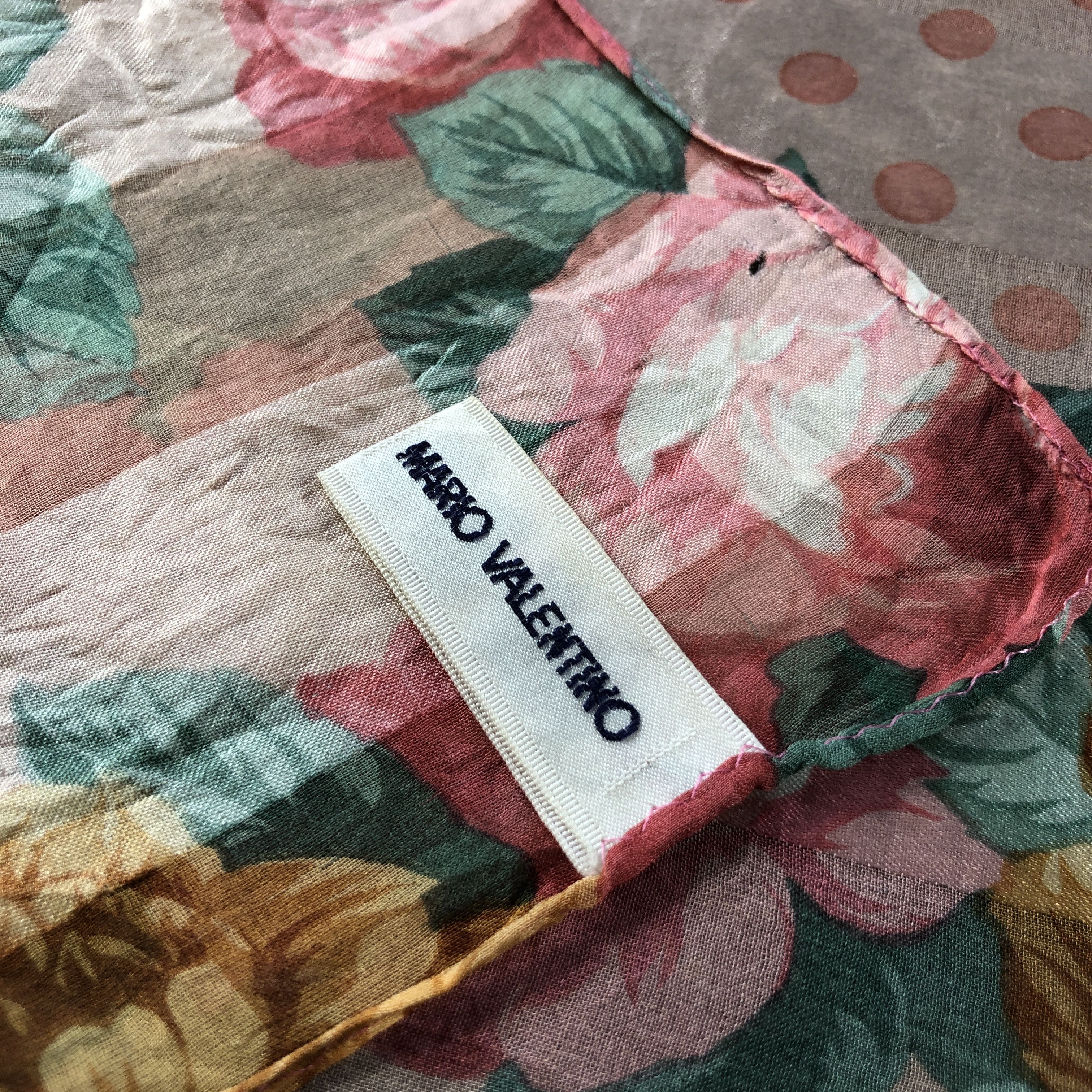 Mario Valentino Mario Valentino Luxury Floral Silk Scarf M1211 Size ONE SIZE - 5 Thumbnail