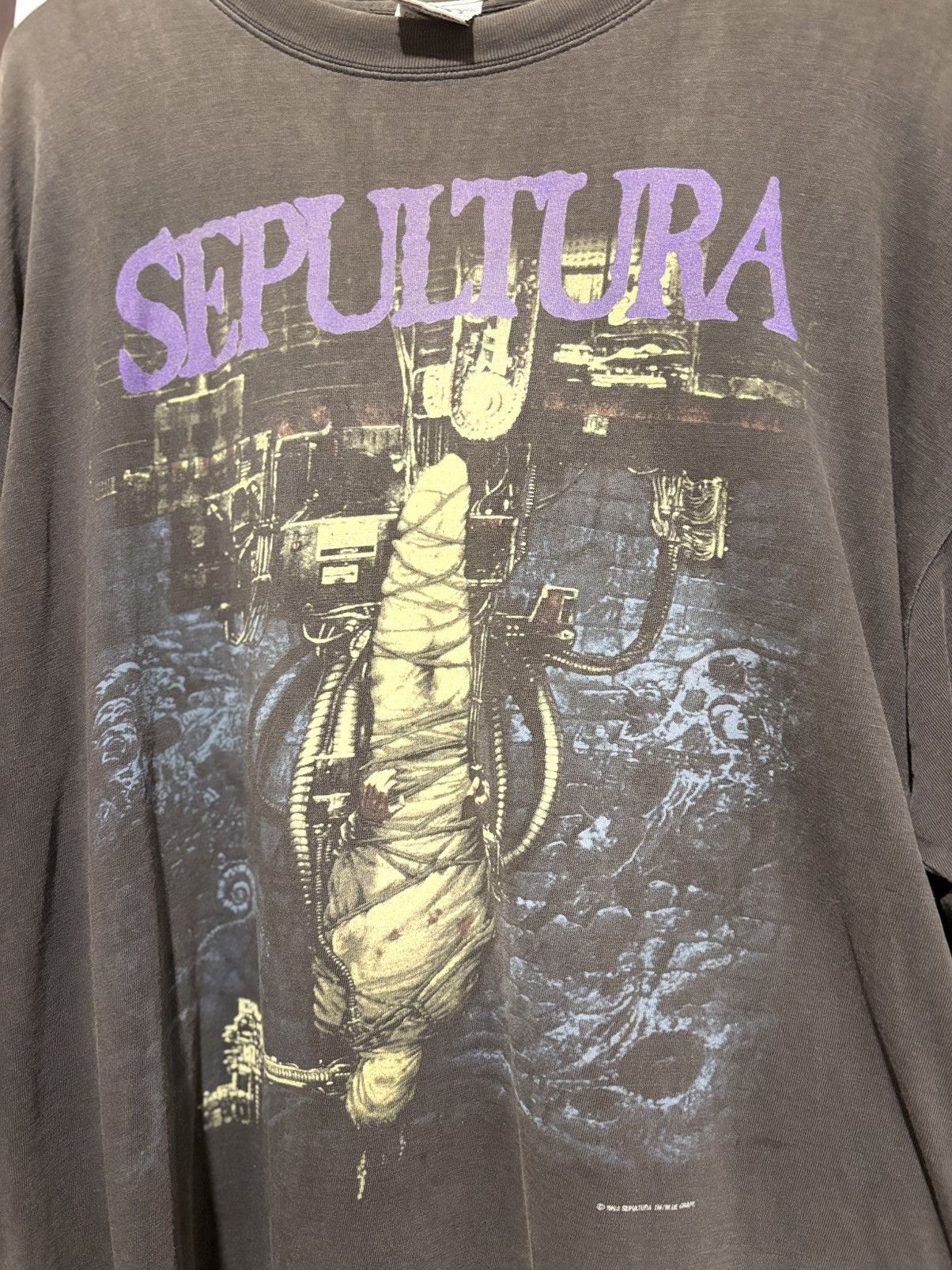 Band Tees × Vintage Sepultura Chaos A.D. Blue Grape Rare 🔥 Size US XL / EU 56 / 4 - 2 Thumbnail