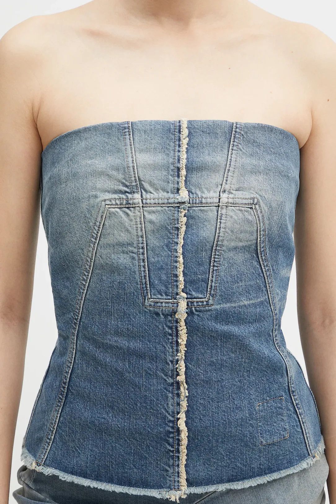 Rick Owens o1mle0426 Bustier Top in Blue Size L / US 10 / IT 46 - 4 Thumbnail