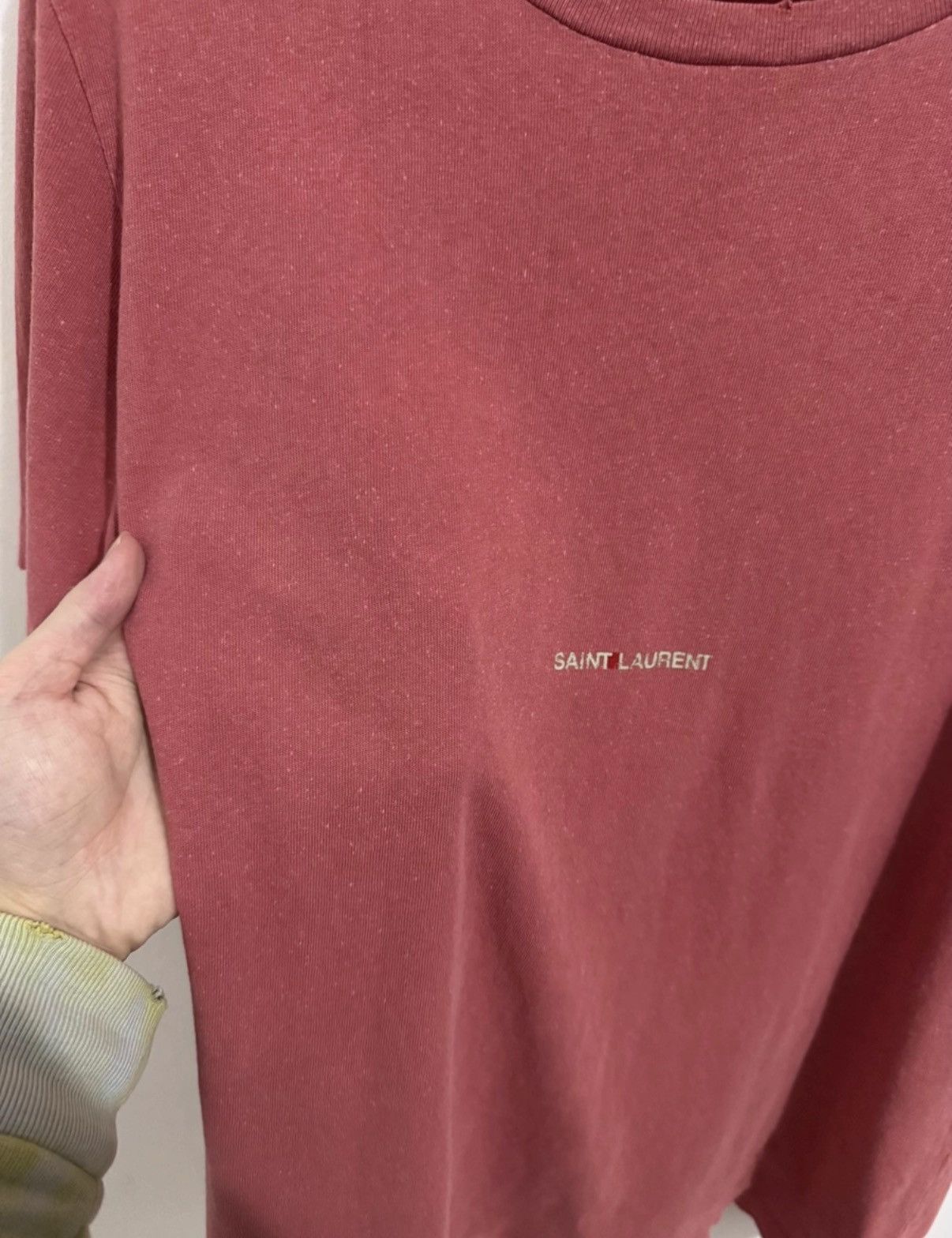 Saint Laurent Paris SLP 18SS Pink Graphic Distressed Slogan Short Sleeve T-Shirt Size US S / EU 44-46 / 1 - 4 Thumbnail