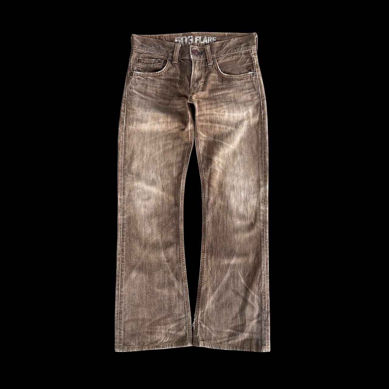 Edwin × Vintage FLARED VINTAGE EDWIN BLUETRIP JAPAN BROWNCLAWMARK DISTRESSED Size US 28 / EU 44 - 12 Thumbnail