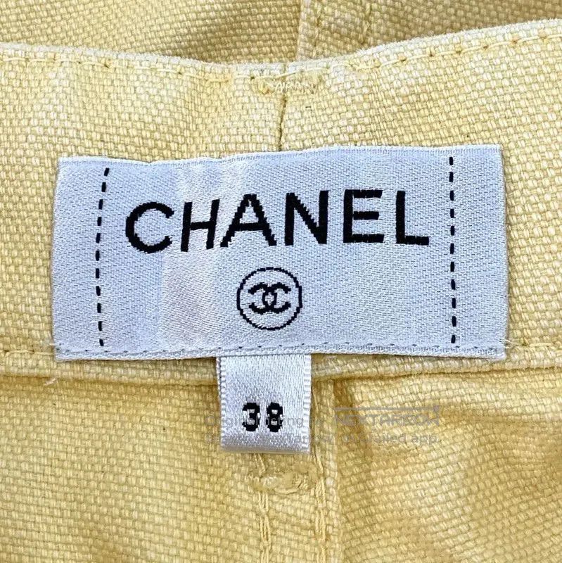 Chanel Chanel Yellow Cotton Casual Pants for Women . Size 23" - 7 Thumbnail