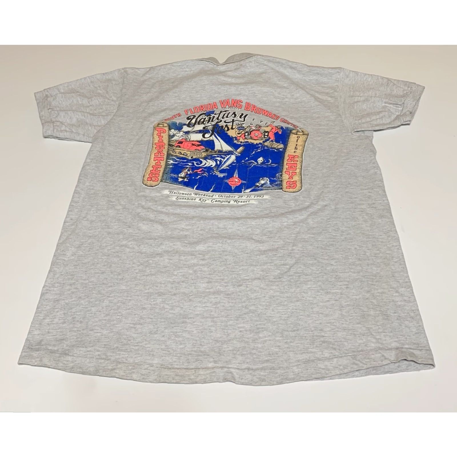 Anvil VINTAGE Vantasy Fest 1993 Polo Shirt Men’s Large FL Keys Fantasy Fest Shirt Polo Gray 1990s Mens Benign back graphic (note: remove extra words) Size US L / EU 52-54 / 3 - 2 Thumbnail