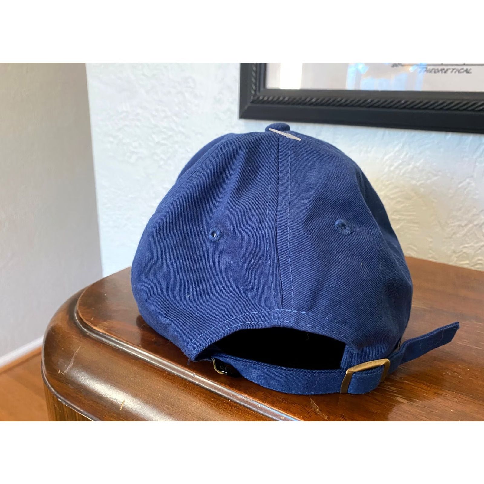 Life is Good Life is Good CAP WITH quilted plaid design STRAPBACK Blue Mens Adult Size Blue Pattern Plaid Baseball Cap EUC Size ONE SIZE - 3 Thumbnail