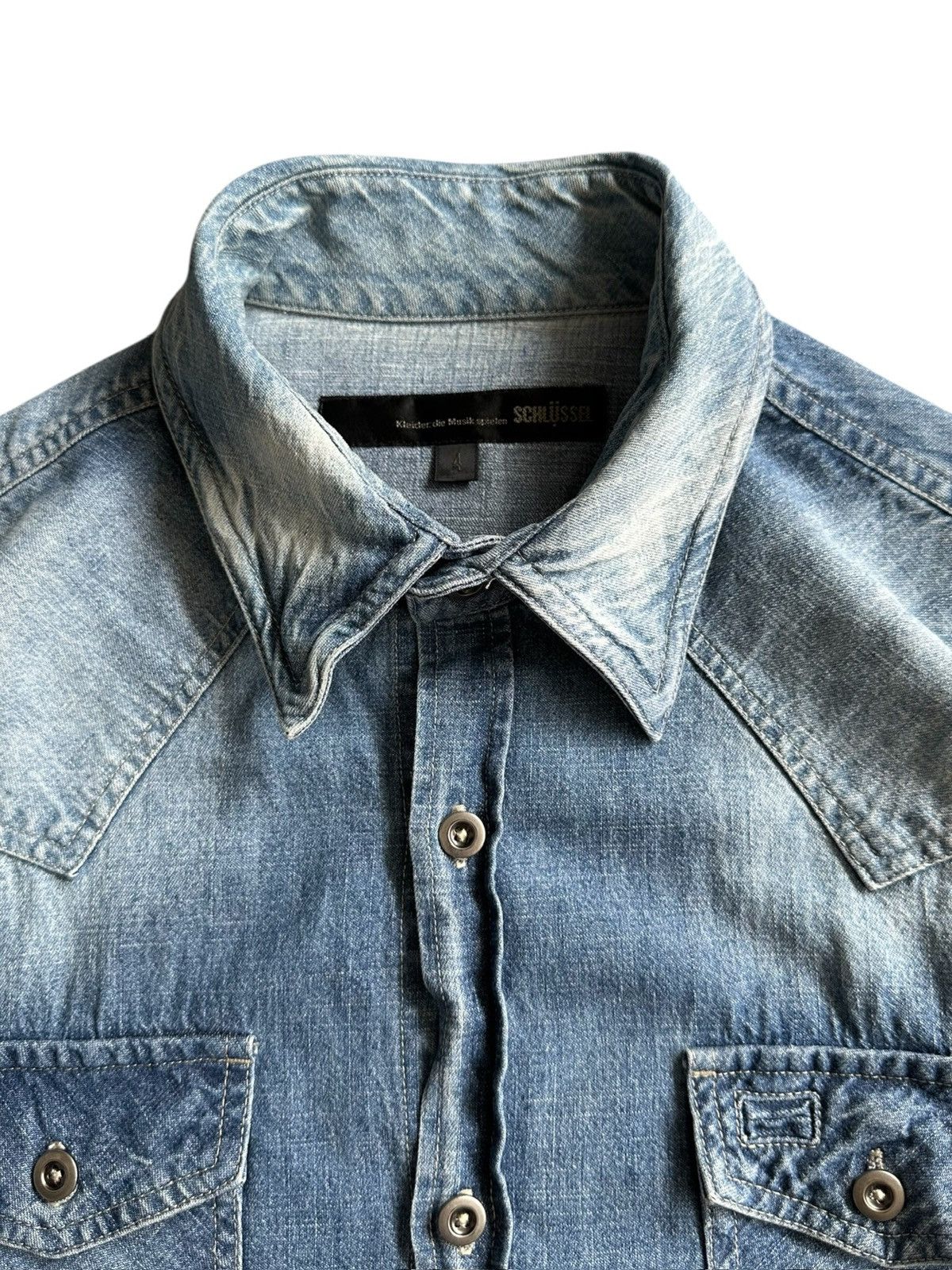 Schlussel 00's Schlussel j-rock stonewash denim shirt Size US M / EU 48-50 / 2 - 4 Thumbnail