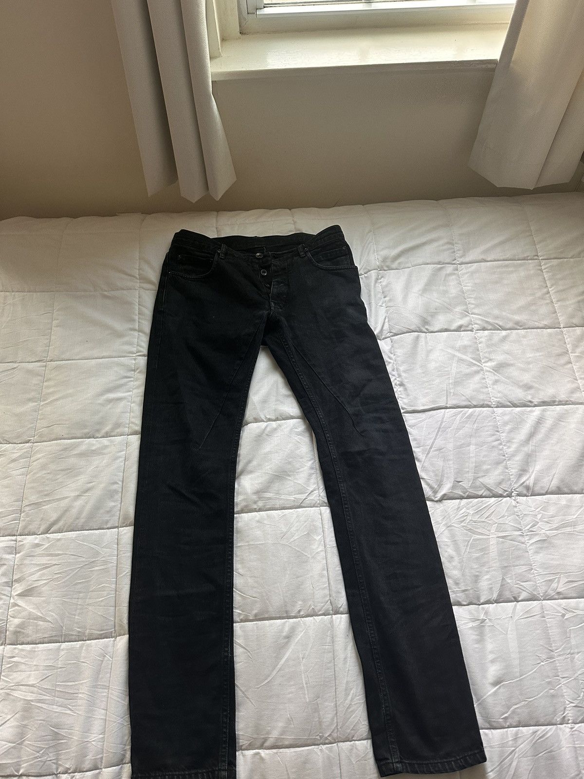 image of Rick Owens Detroit Cut Jeans Size 31 in Black, Men's