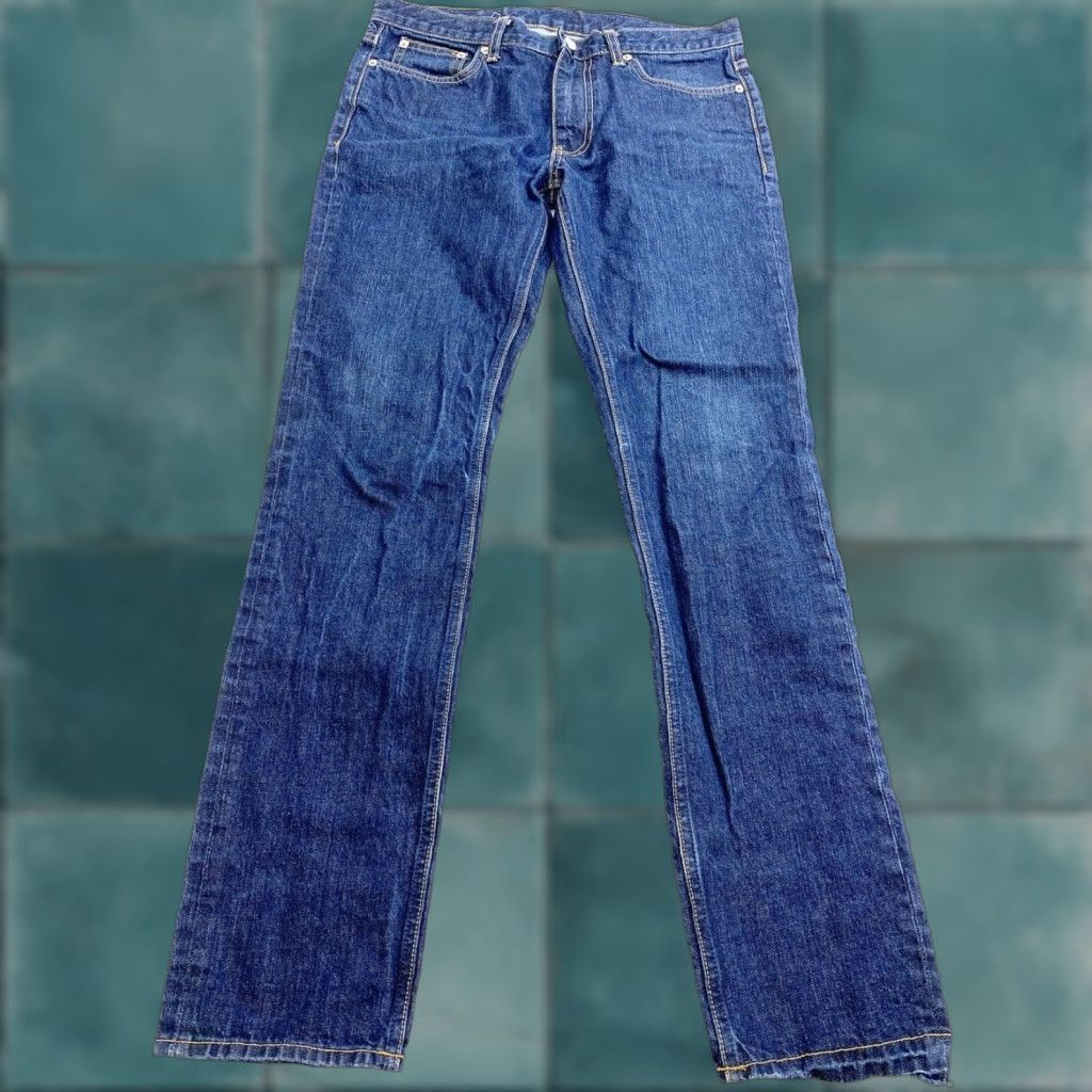 Denime VINTAGE Black Denim Jeans Mens 31x32 Dark Wash Straight Regular Size US 31 - 1 Thumbnail