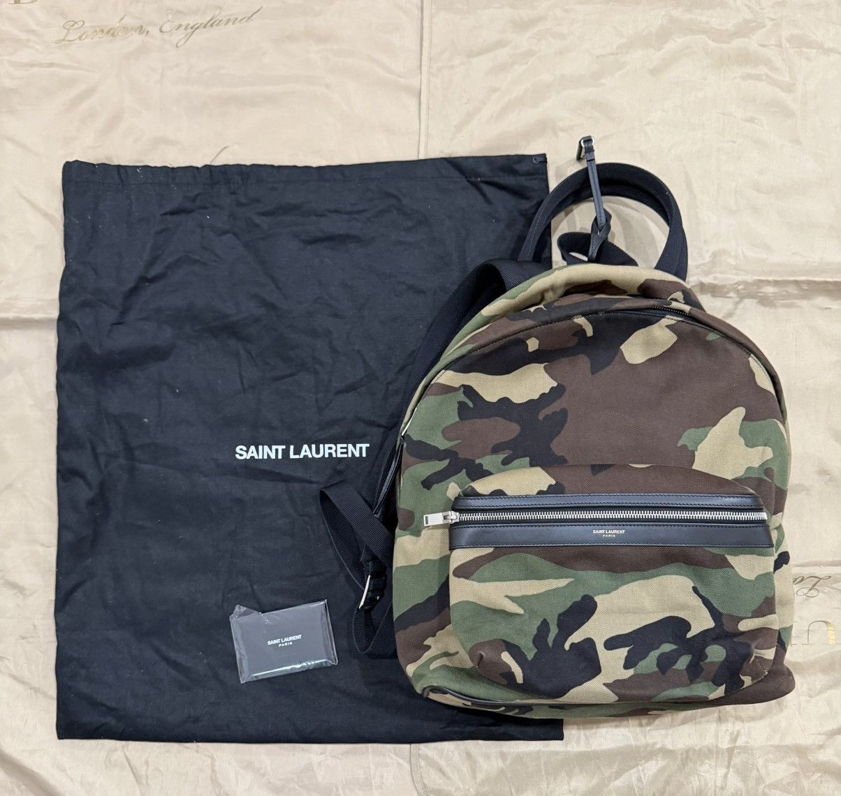 Saint Laurent Paris Saint Laurent City Backpack Camo & Black Size ONE SIZE - 1 Thumbnail