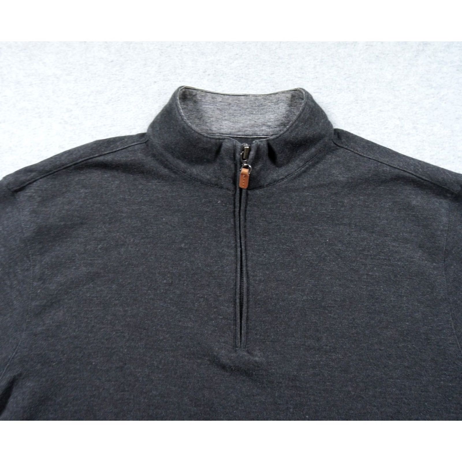 Mizzen+Main Mizzen + Main Sweater Mens Large Gray Quarter Zip Pullover Lightweight Performance Knit Zipper Size US L / EU 52-54 / 3 - 2 Thumbnail