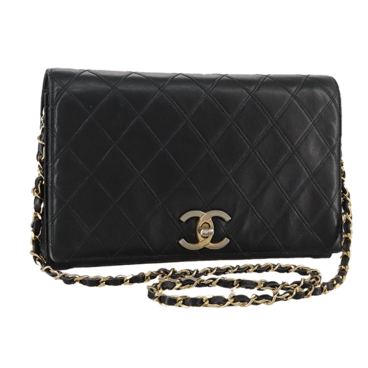 Chanel Single Flap Black Leather Shoulder Bag (Pre-Owned) Size ONE SIZE - 1 Thumbnail