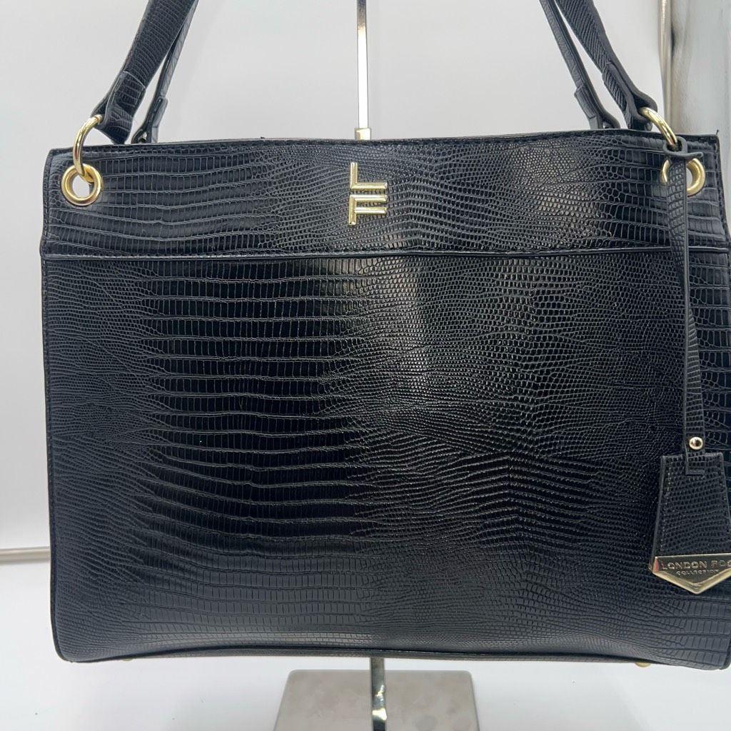 London Fog London Fog Croc/Snake Embossed Faux Leather Three Pocket Large Tote Size ONE SIZE - 1 Thumbnail