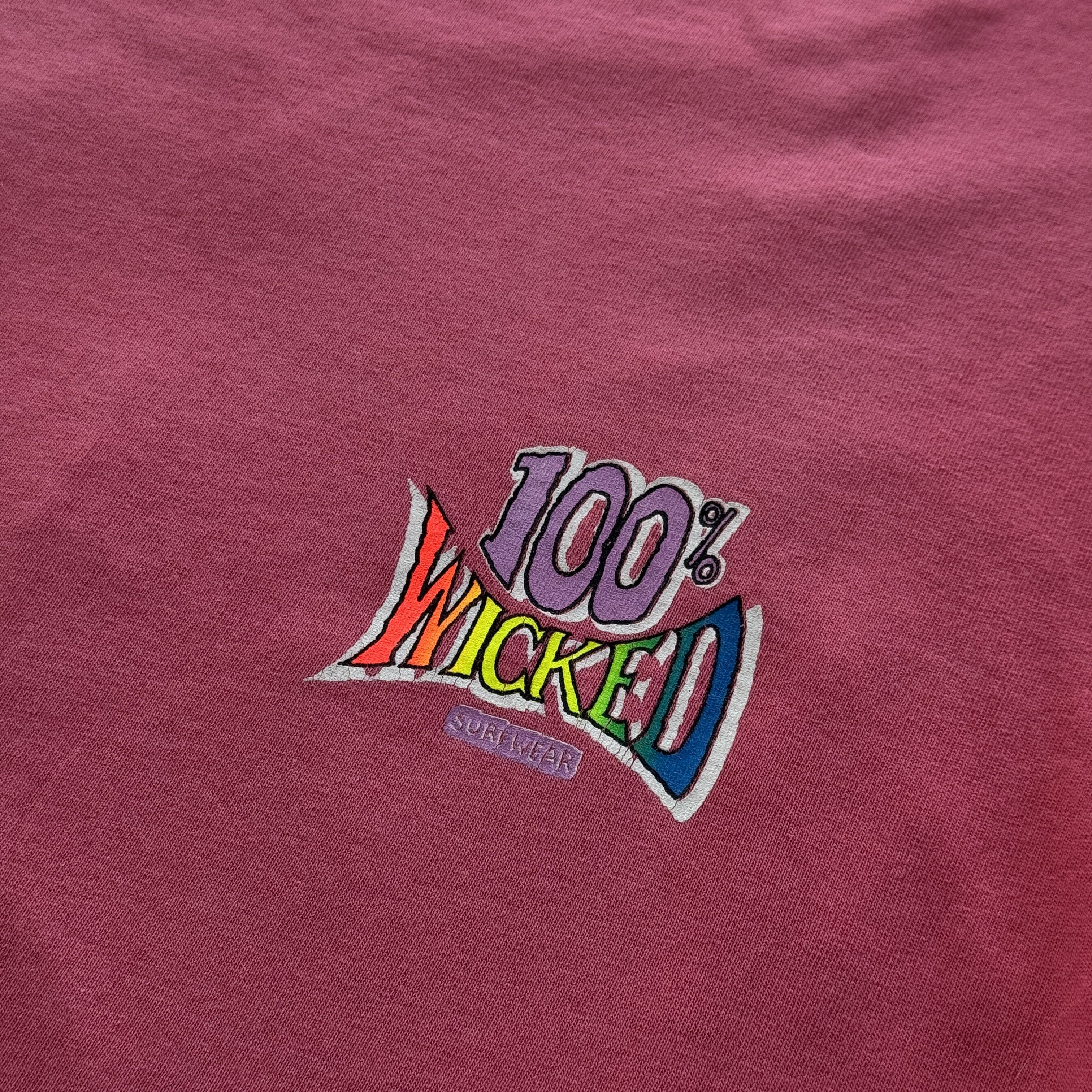 Vintage Vintage 90s 100% Wicked Surfwear Graphic Tee Size US L / EU 52-54 / 3 - 8 Thumbnail