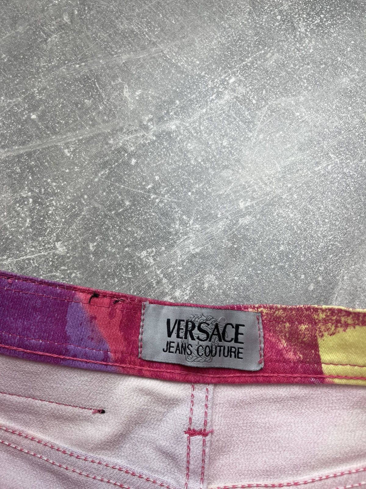 Versace Jeans Couture × Vintage Vintage Versace Jeans Couture 90s Abstract Print Denim Pants Size 29" - 12 Thumbnail