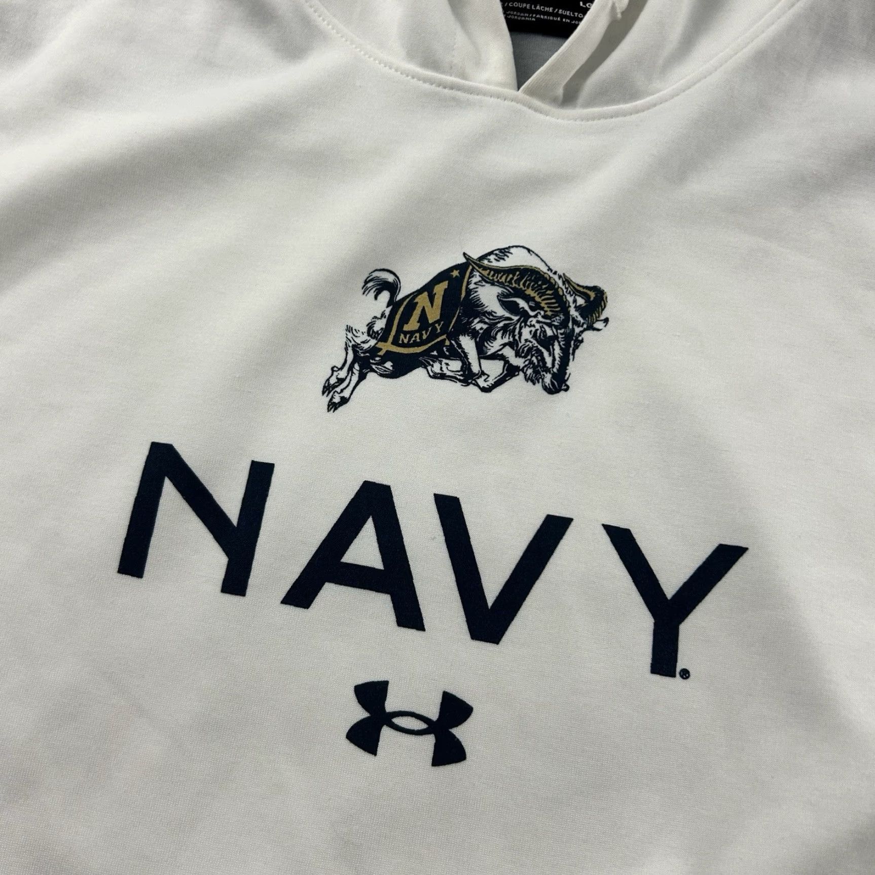 Under Armour Under Armour Hoodie Mens L White Navy Pullover Sweatshirt Size US L / EU 52-54 / 3 - 3 Thumbnail