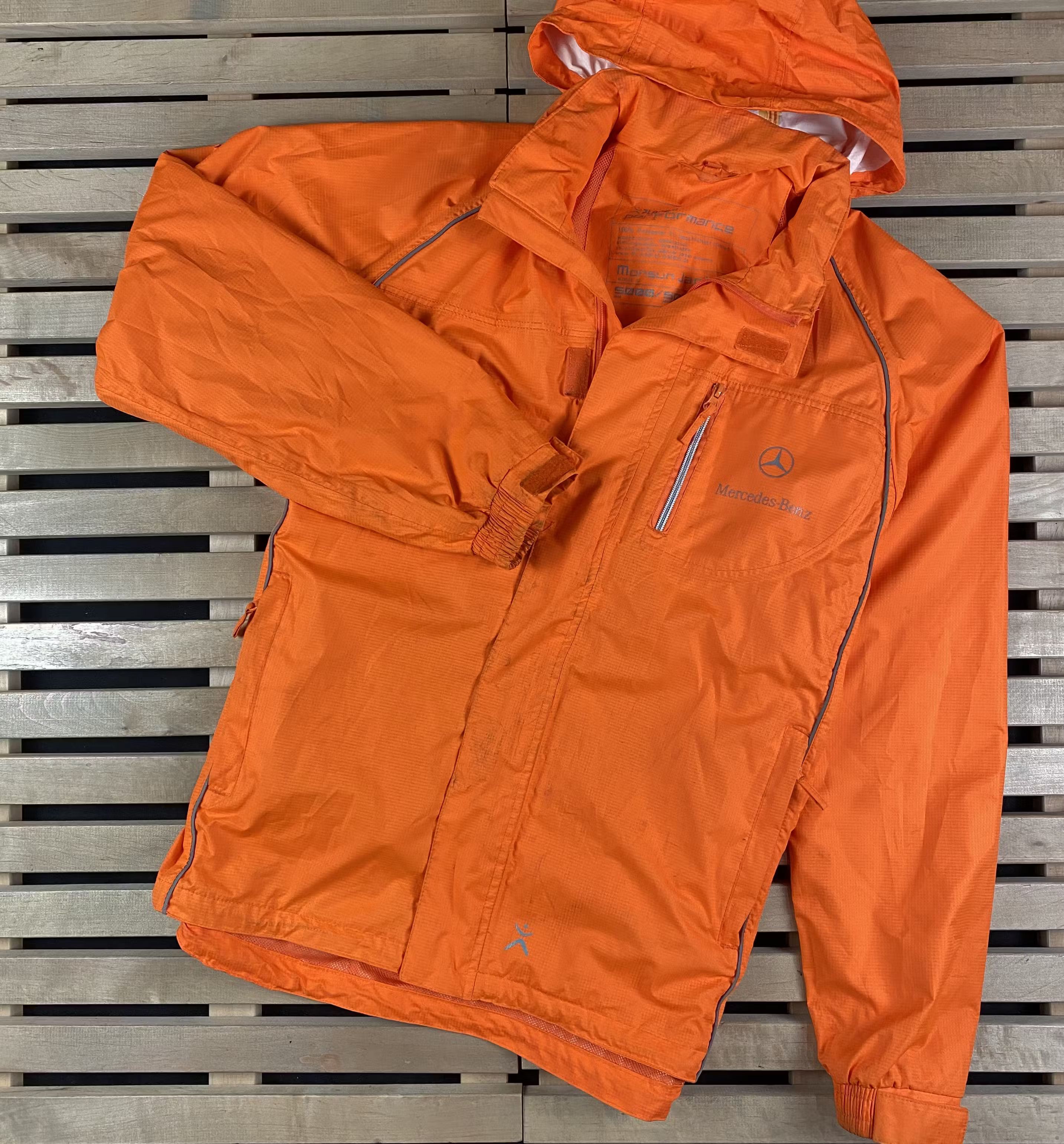 Mercedes-Benz × Vintage Mens Hooded Jacket Mercedes Benz Size XL Orange Size US XL / EU 56 / 4 - 1 Thumbnail