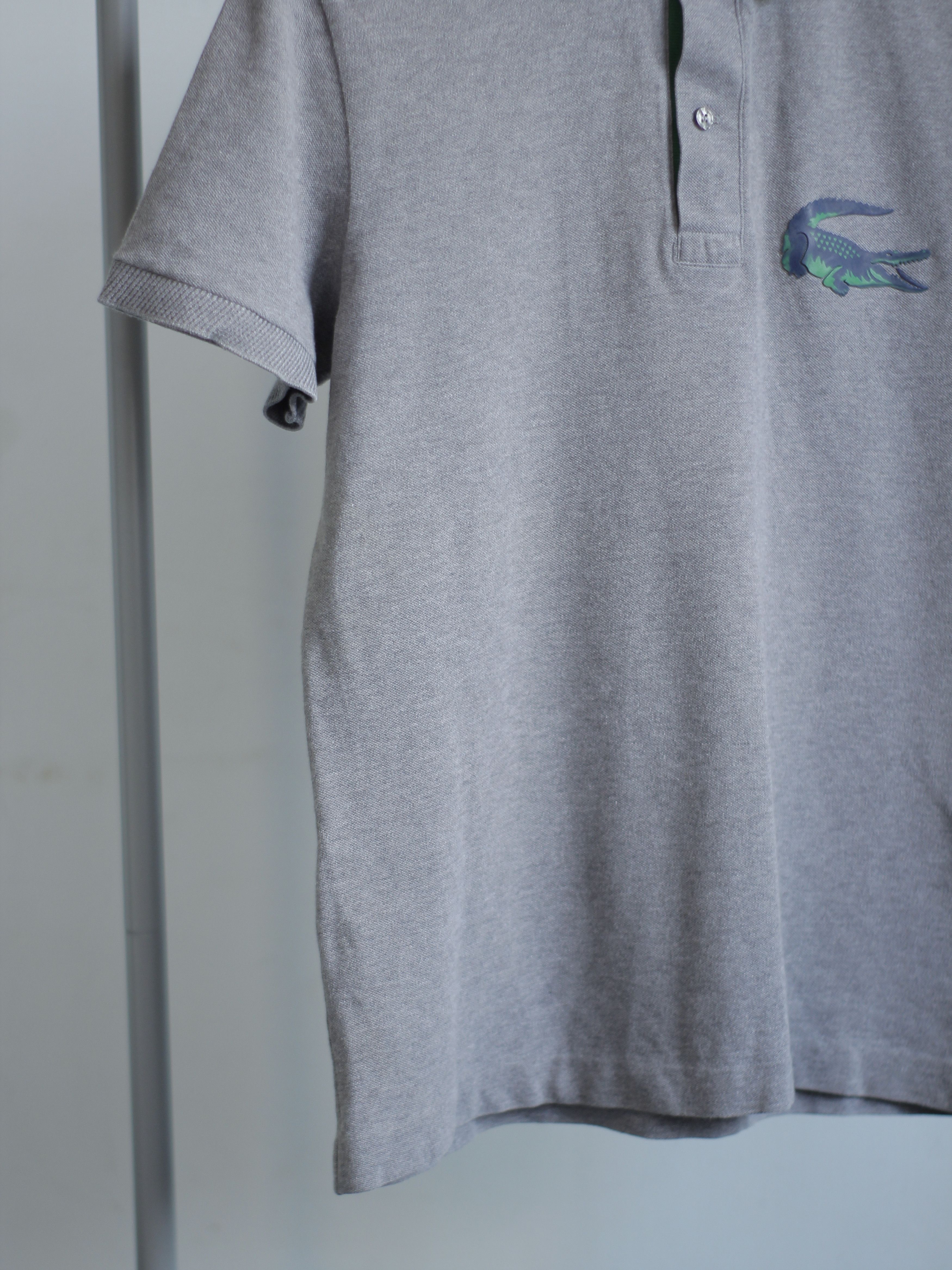 Lacoste Lacoste big logo crocodile 🐊 m s mens polo shirt gray Size US M / EU 48-50 / 2 - 3 Thumbnail