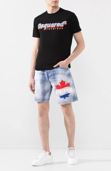 Dsquared2 Dsquared2 D2 Denim Shorts 50 Italy Pepsi Light Wash Size US 34 / EU 50 - 1 Thumbnail