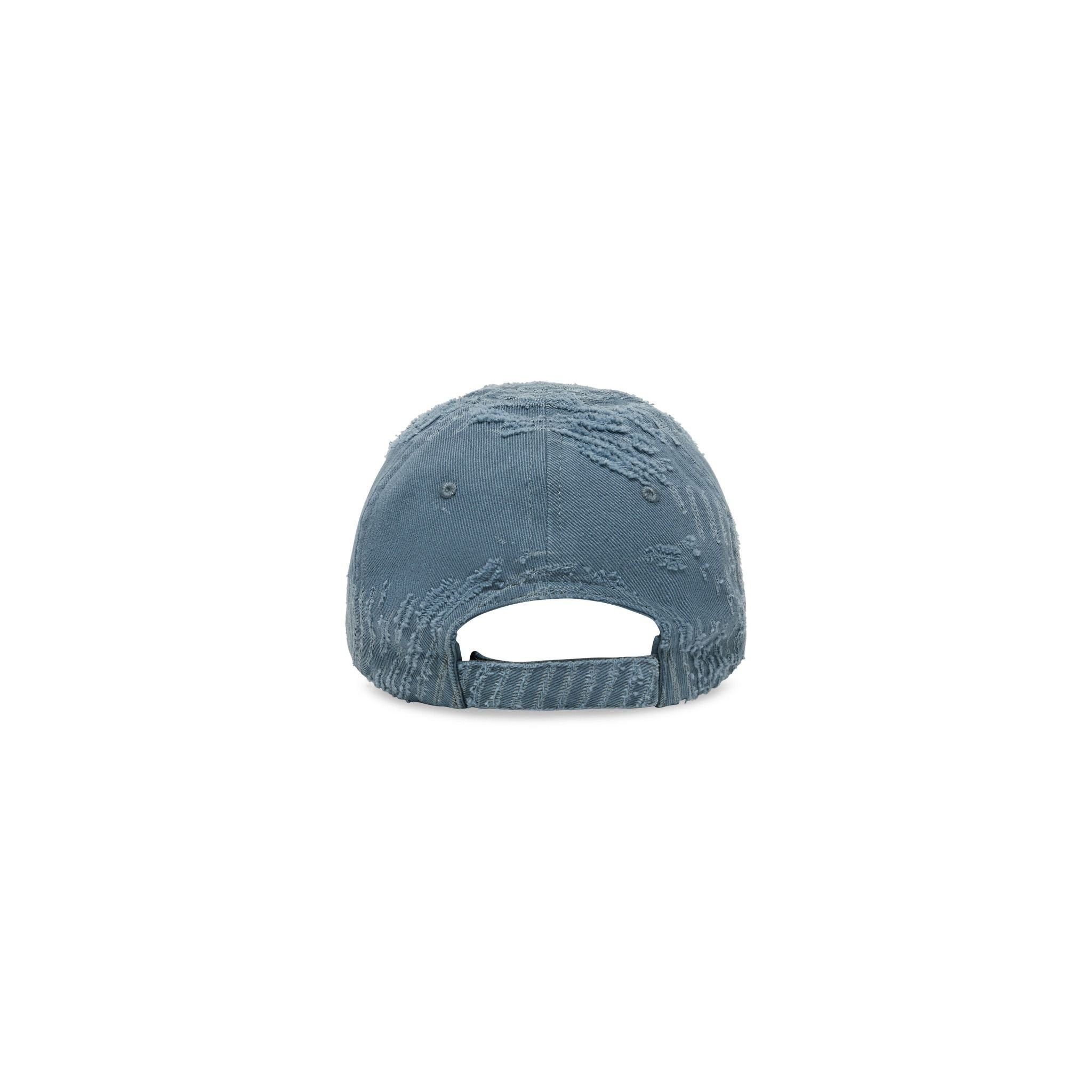 Balenciaga o1srvl11e1025 Size: L / Laser Destroyed Hat / Cap in Blue Size ONE SIZE - 5 Thumbnail
