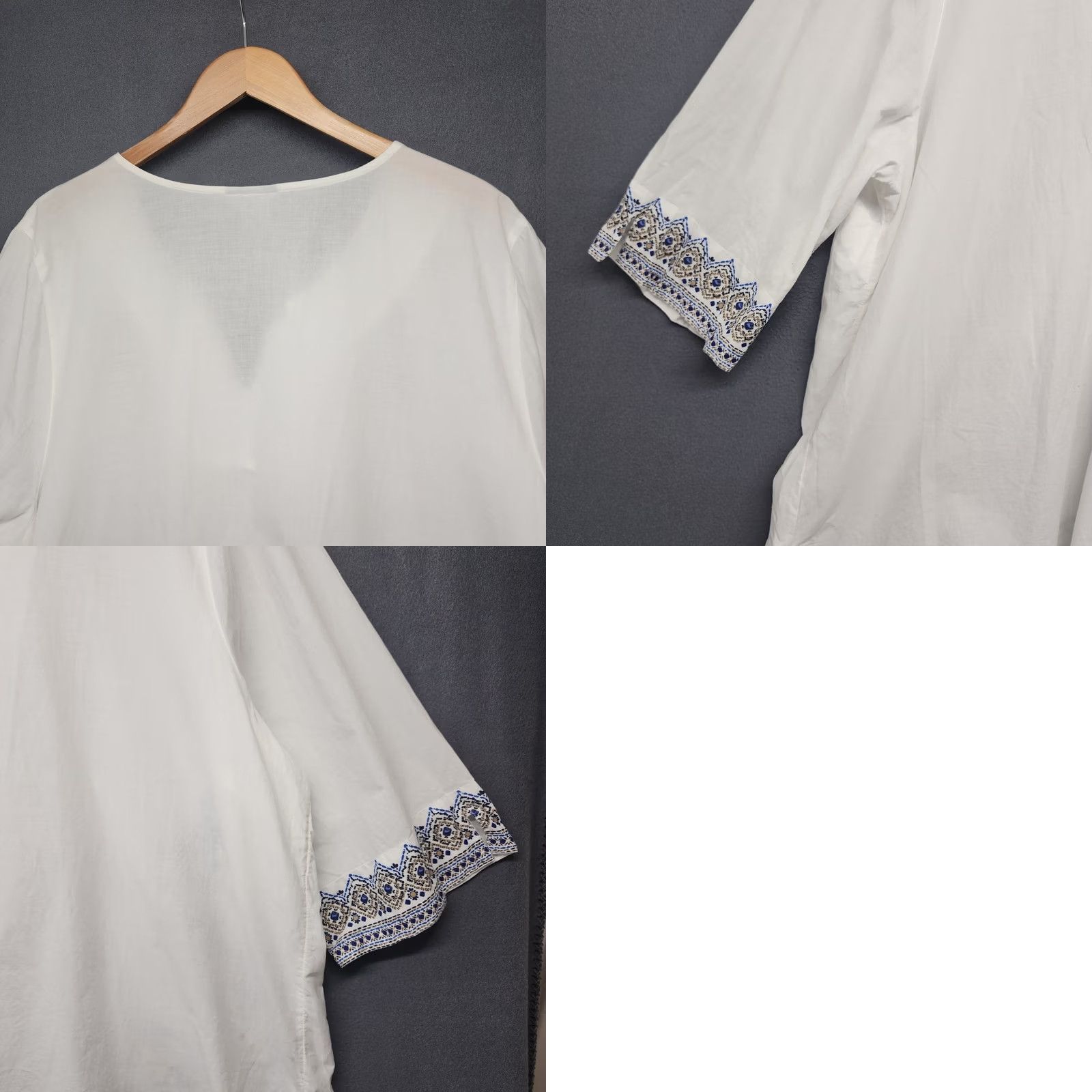 Vintage VINTAGE Catherines Blouse 3X Women Plus 26/28 White Embroidered Boho 3/4 Sleeve Tunic Mens Womens Size XXL / US 16-18 / IT 52-54 - 9 Thumbnail