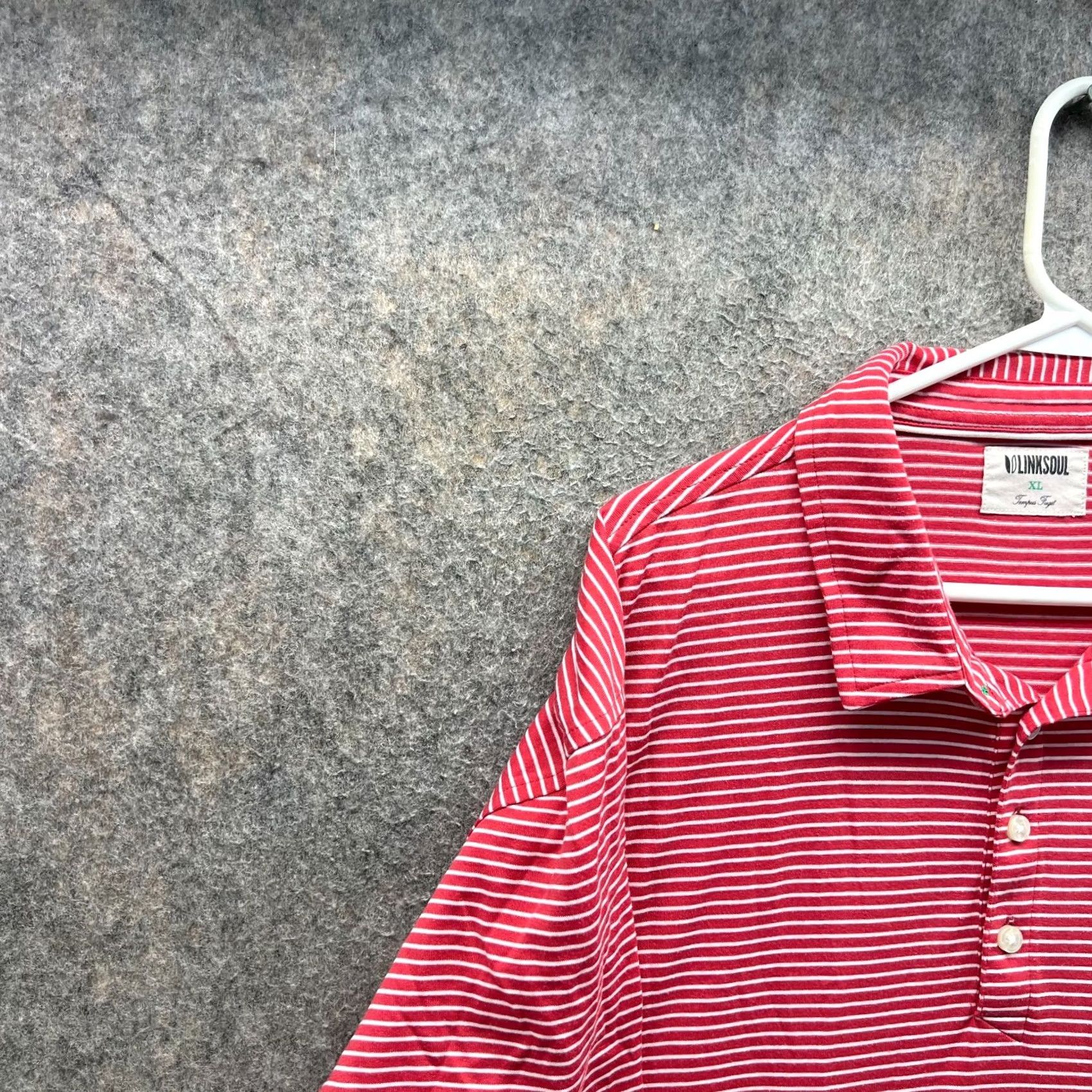 Vintage Linksoul Polo Shirt Mens XL Red White Striped Short Sleeve Golf Casual Top Size US XL / EU 56 / 4 - 7 Thumbnail