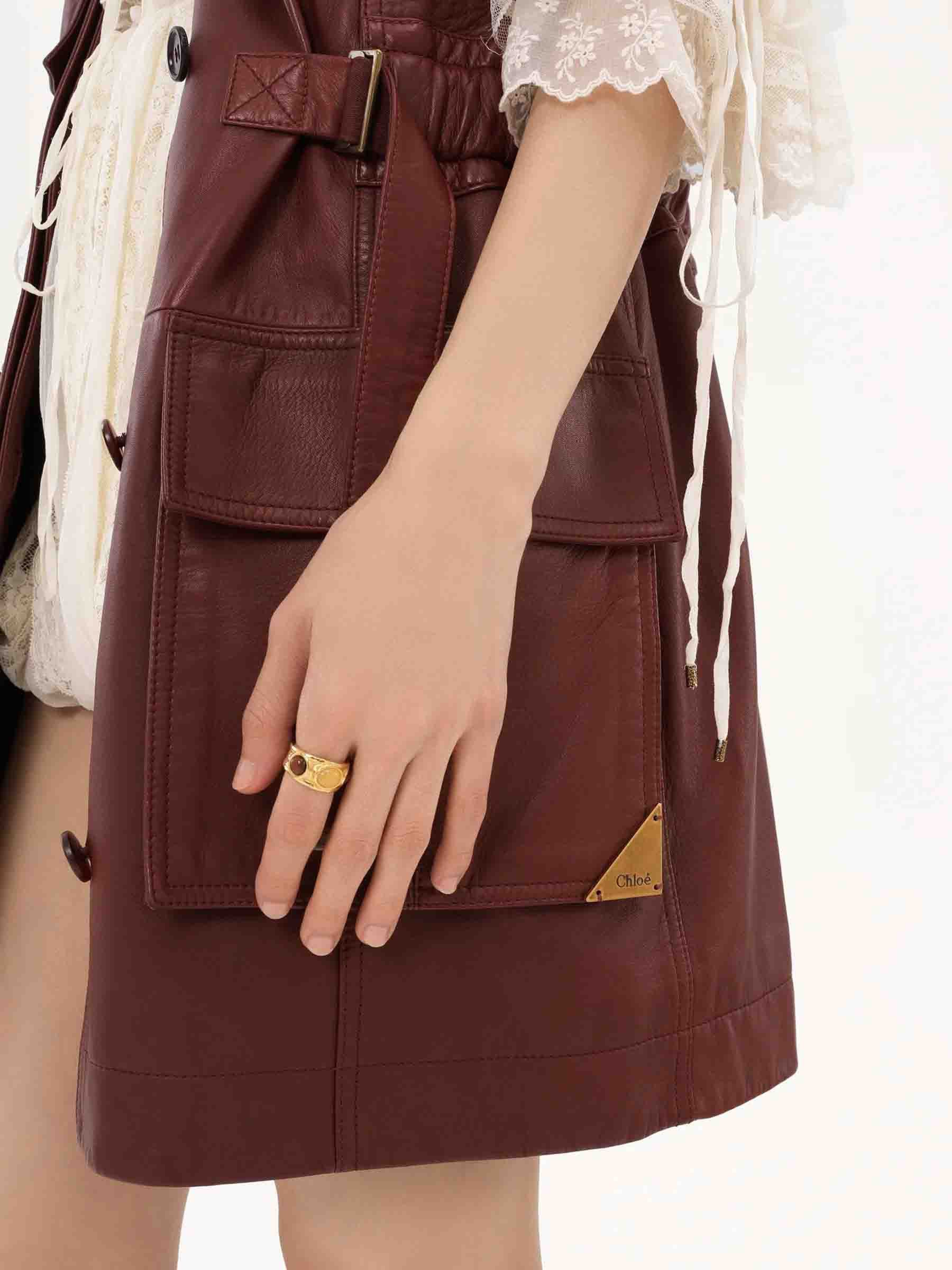 Chloe o1loc1c10326 Leather Utility Vest in Faded Mahogany Size M / US 6-8 / IT 42-44 - 5 Thumbnail