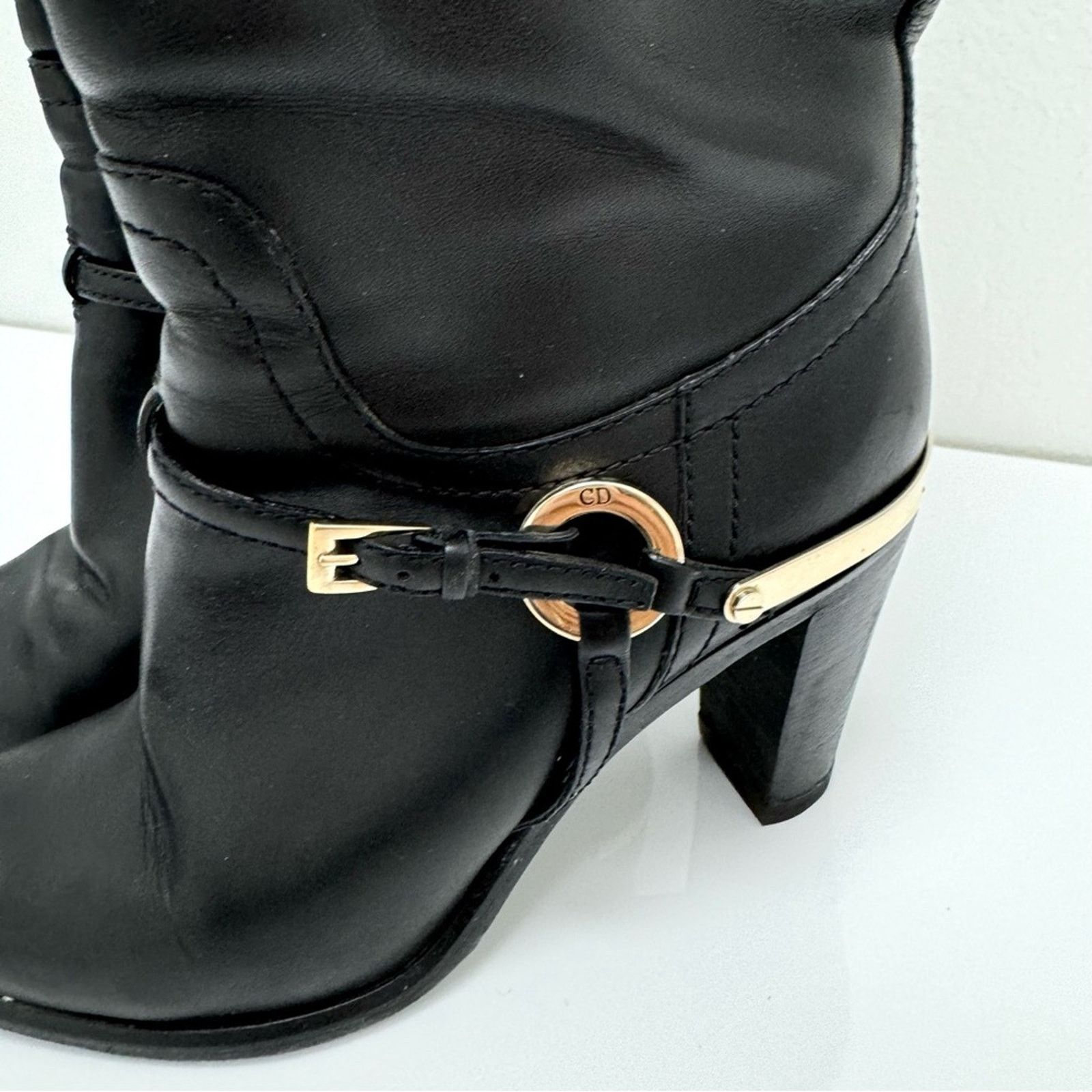 Dior Christian Dior Black Leather Boots, size 37 Size US 7 / IT 37 - 15 Thumbnail