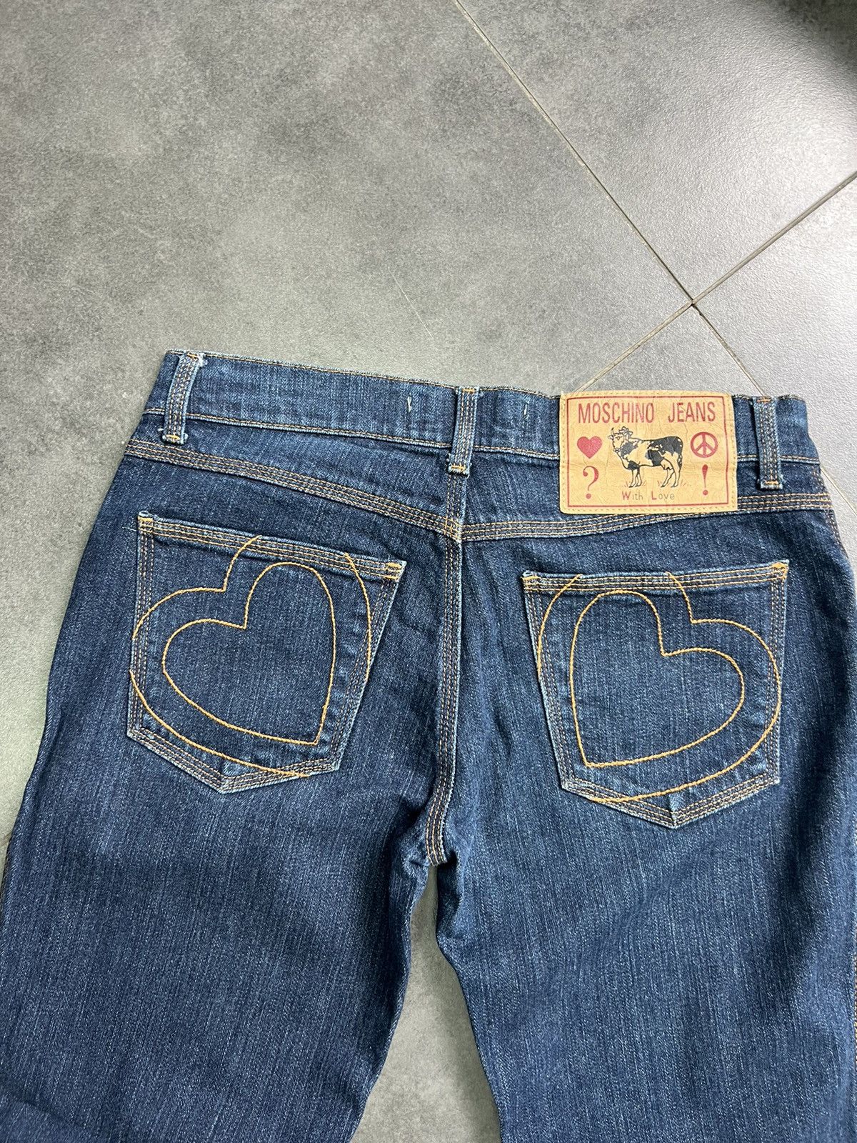 Moschino × Vintage Moschino vintage 90s heart pockets vintage flared jeans Size 32" / US 10 / IT 46 - 2 Thumbnail