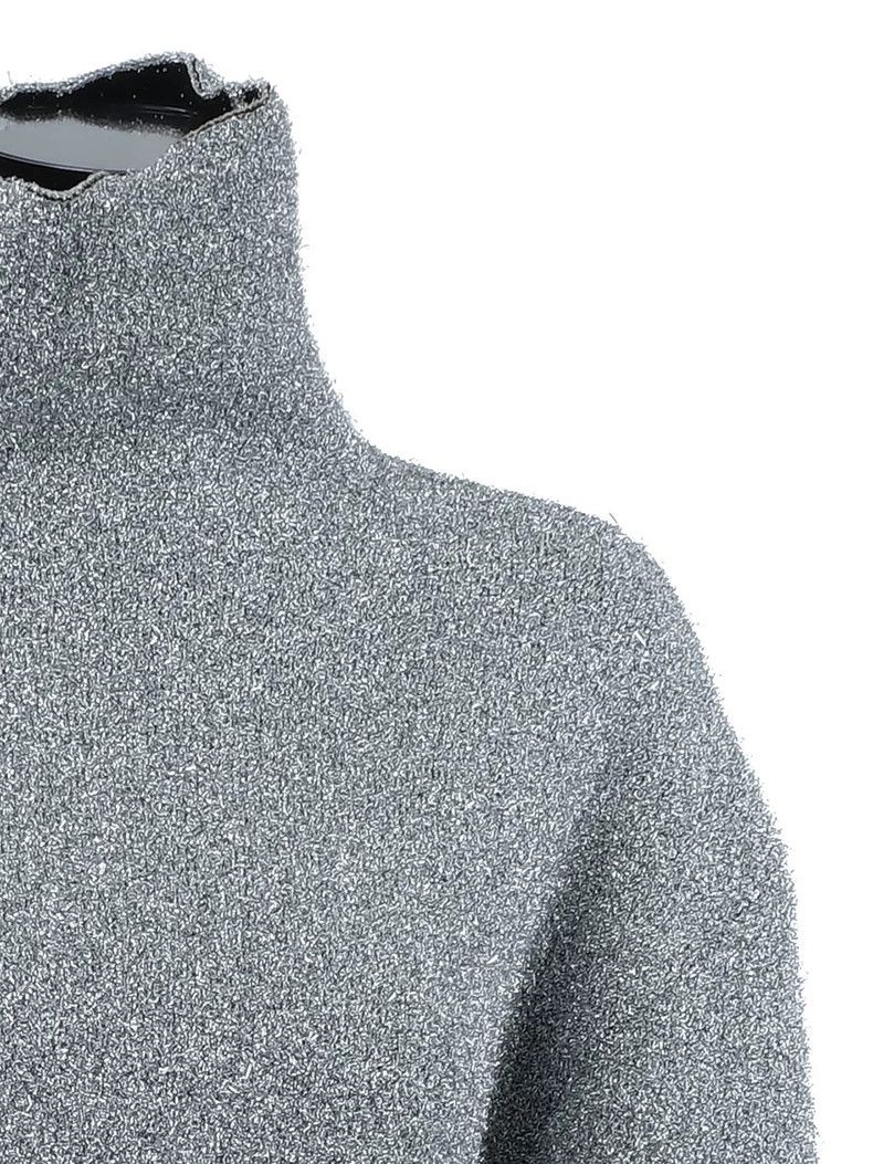 Balenciaga Balenciaga Silver Silk Blend High Neck Long Sleeve 2501-Nex Size XS / US 0-2 / IT 36-38 - 4 Thumbnail