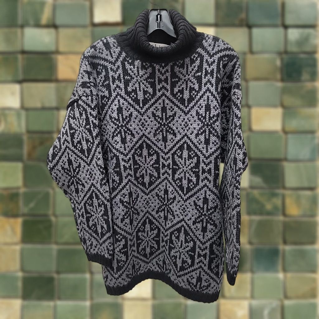 Gap VINTAGE Gap NWT Mens Medium Black Wool Turtleneck Pullover Sweater Snowflake Size US M / EU 48-50 / 2 - 1 Thumbnail