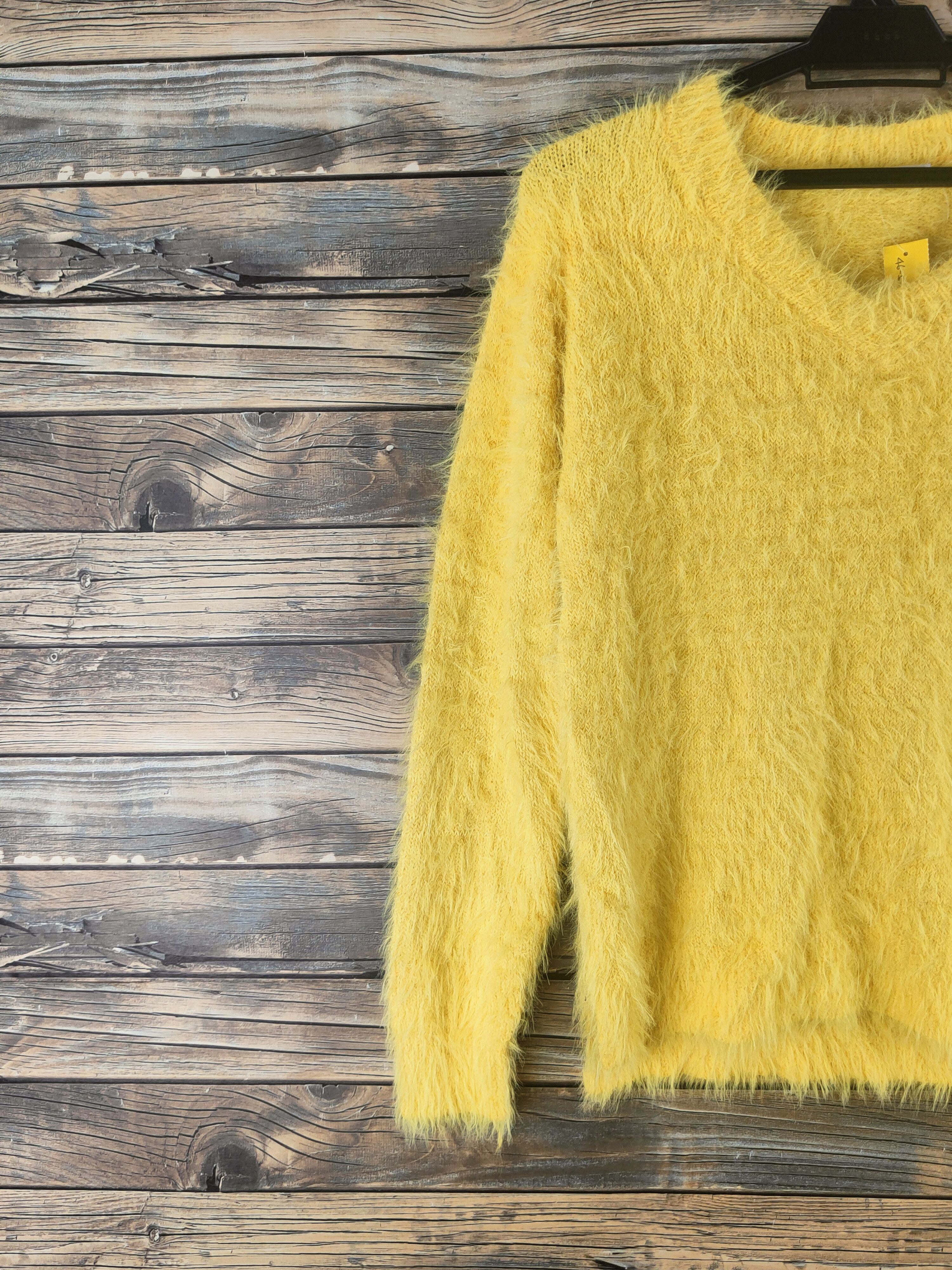 Japanese Brand DL Khalita Yellow Fur Mohair Knitwear #46-513 Size US S / EU 44-46 / 1 - 3 Thumbnail