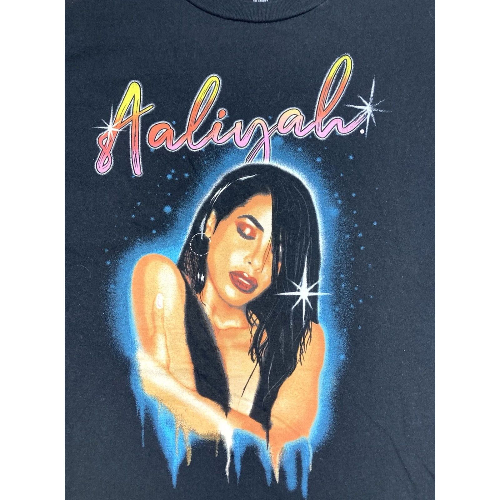 Vintage Aaliyah Music Graphic T-Shirt Men Large Black Short Sleeve Size US L / EU 52-54 / 3 - 2 Thumbnail