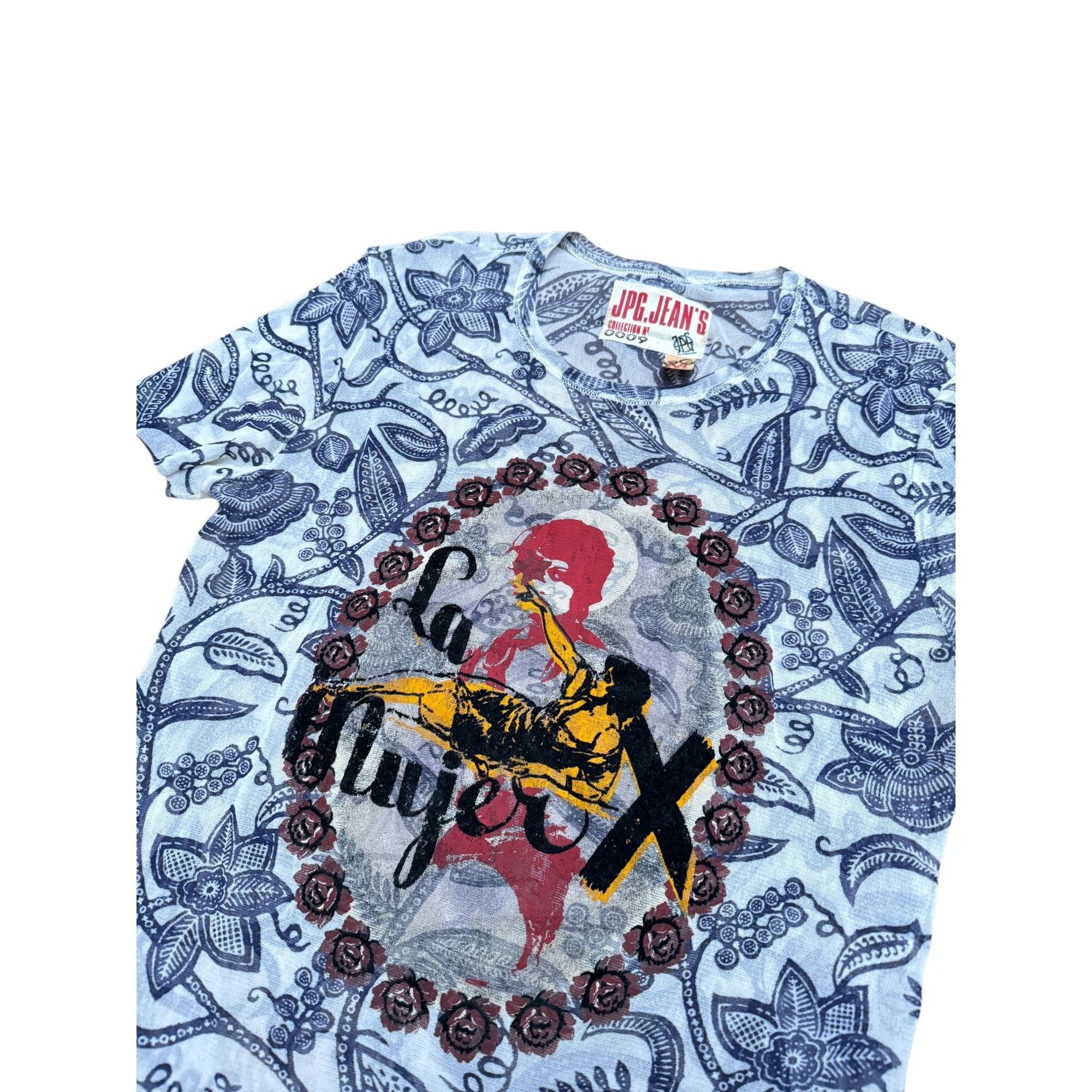 Jean Paul Gaultier Vintage Blue Mesh Floral Size M / US 6-8 / IT 42-44 - 3 Thumbnail